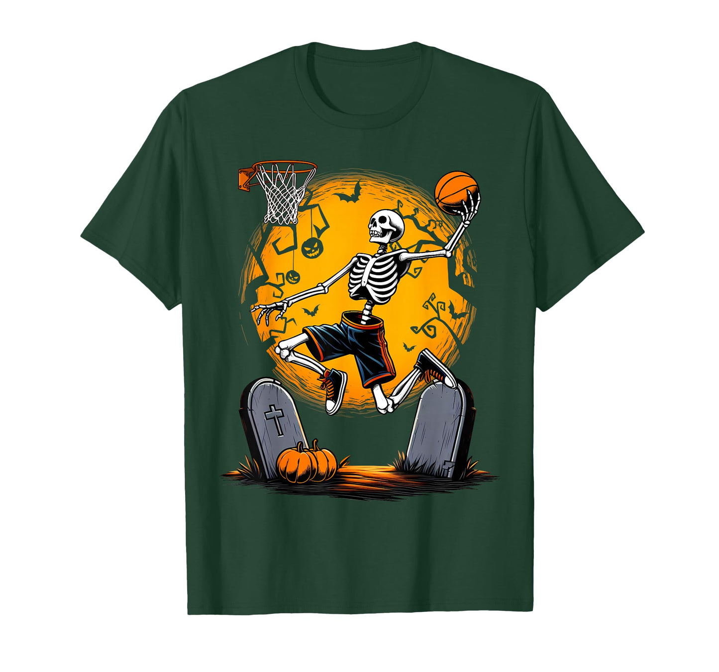 Skeleton Basketball Player Halloween Spooky Costume T-Shirt
