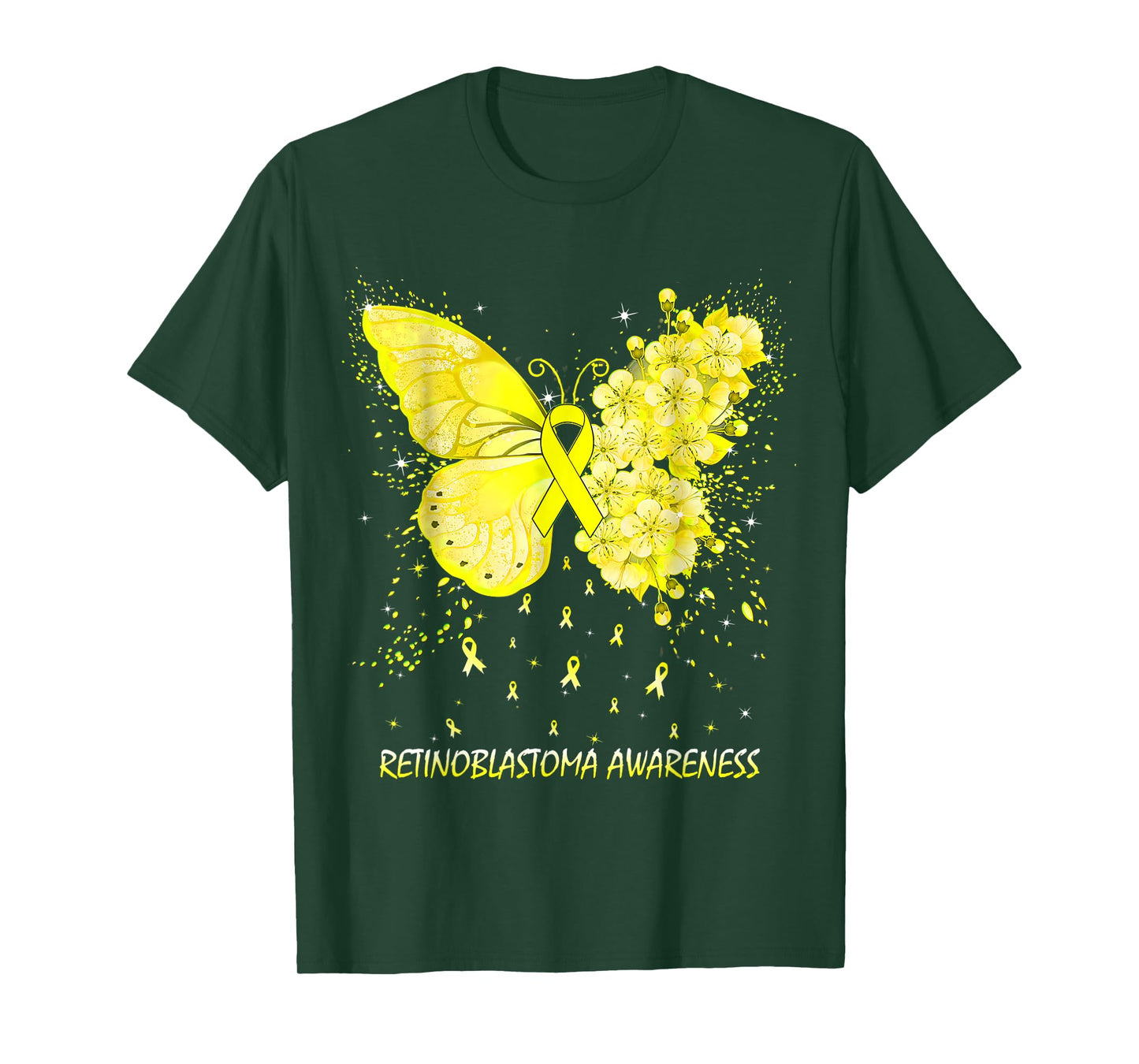 Womens Butterfly Retinoblastoma Awareness Ribbon T-Shirt
