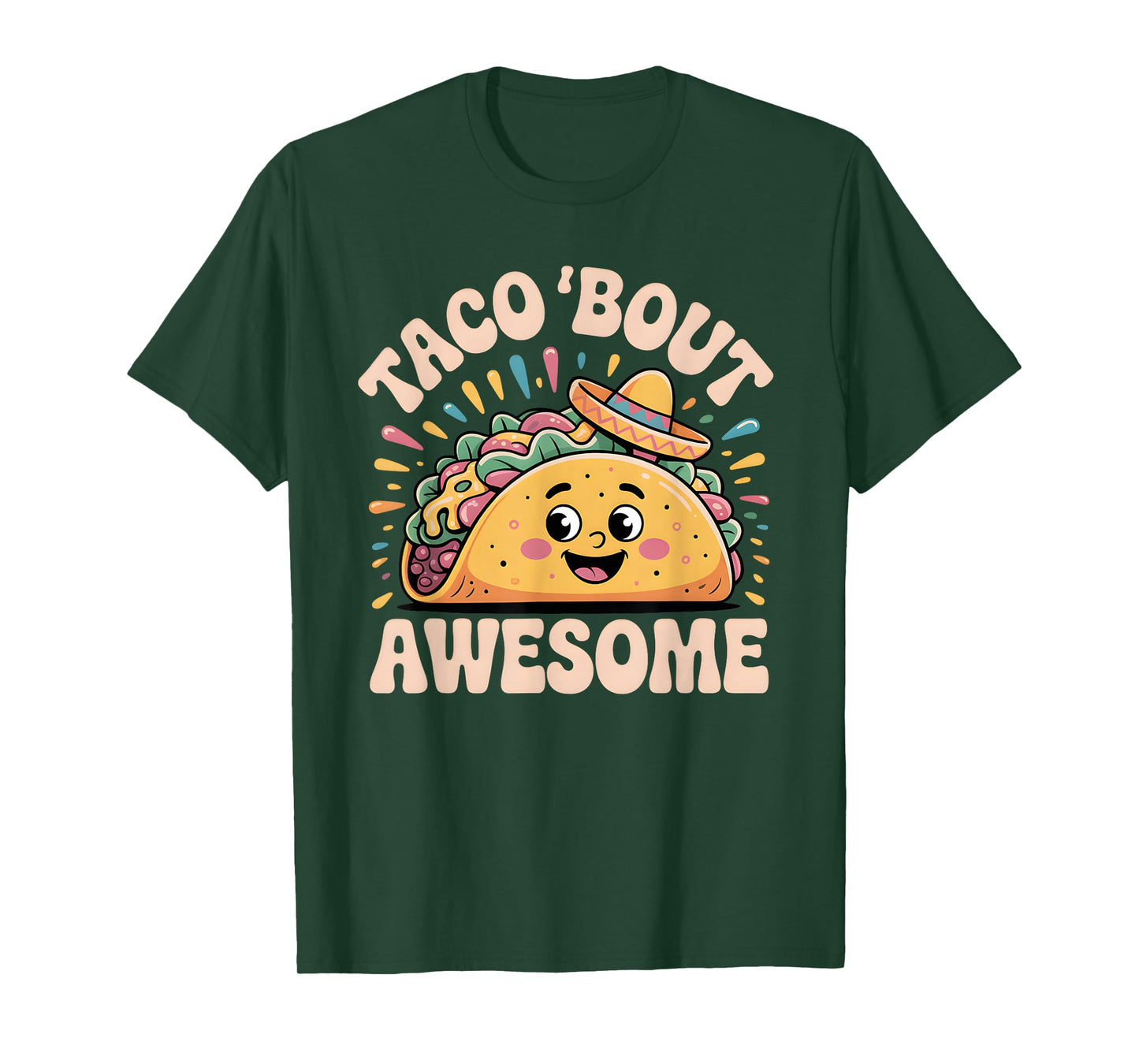 Taco Bout Awesome Cute Funny Mexican Food Pun Humor Lover T-Shirt