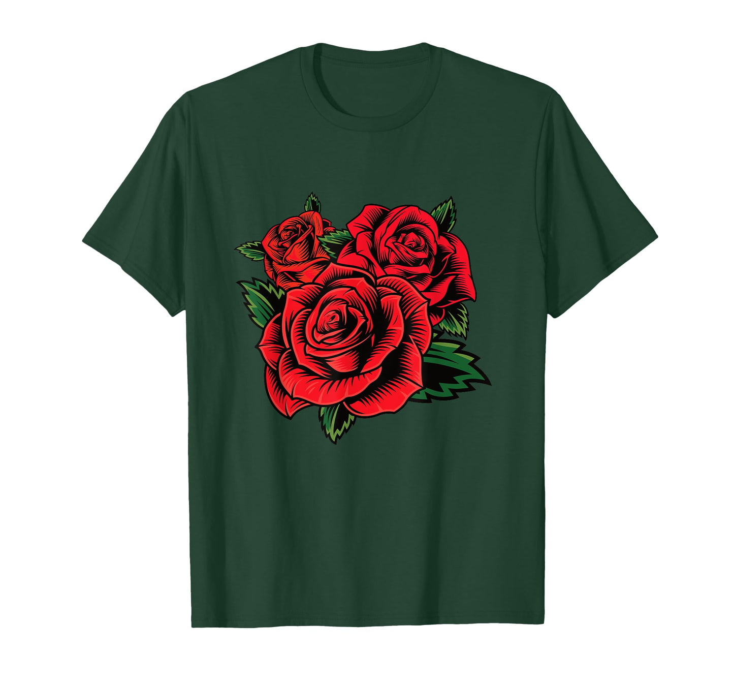 Cute Red Roses Flower Gardening Red Roses Flower Valentines T-Shirt