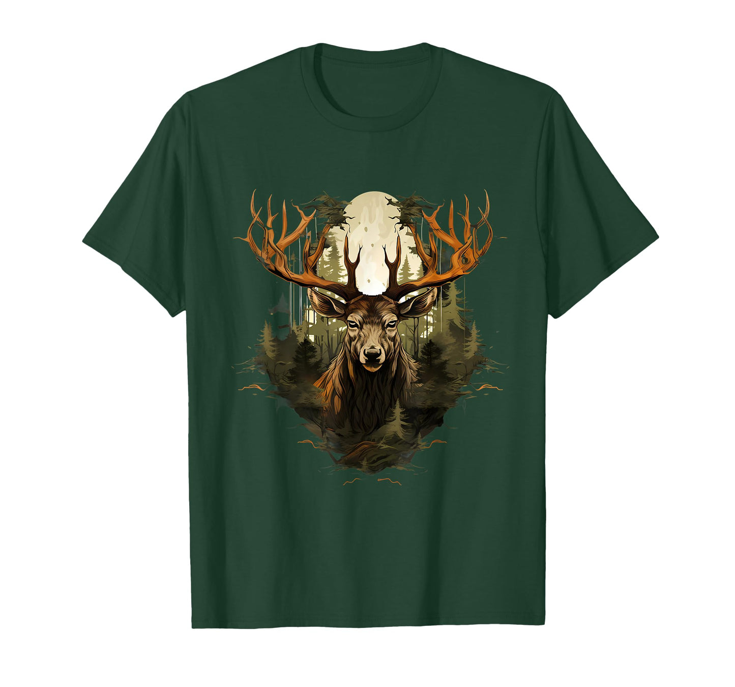 Deer Wildlife Nature Motif Animal Lovers Landscape Forest T-Shirt