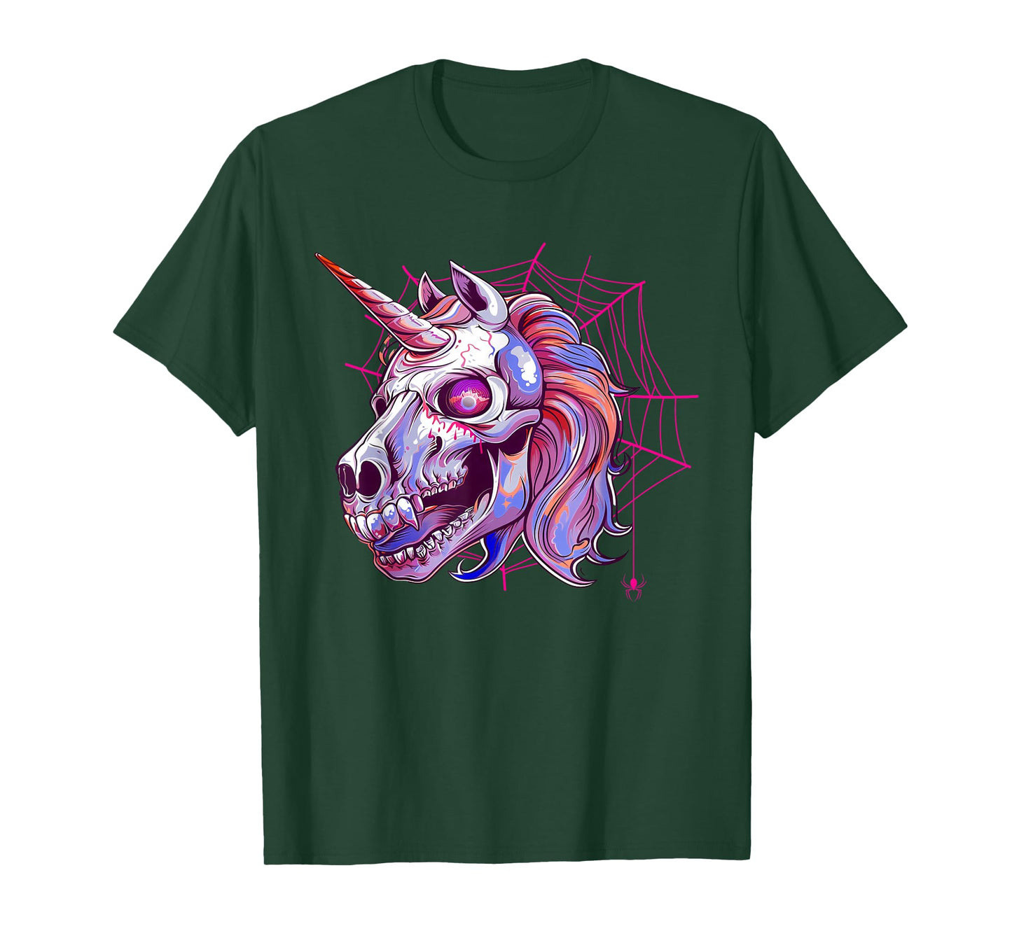 Kids Adults Spooky Unicorn Skeleton Skull Funny Halloween T-Shirt
