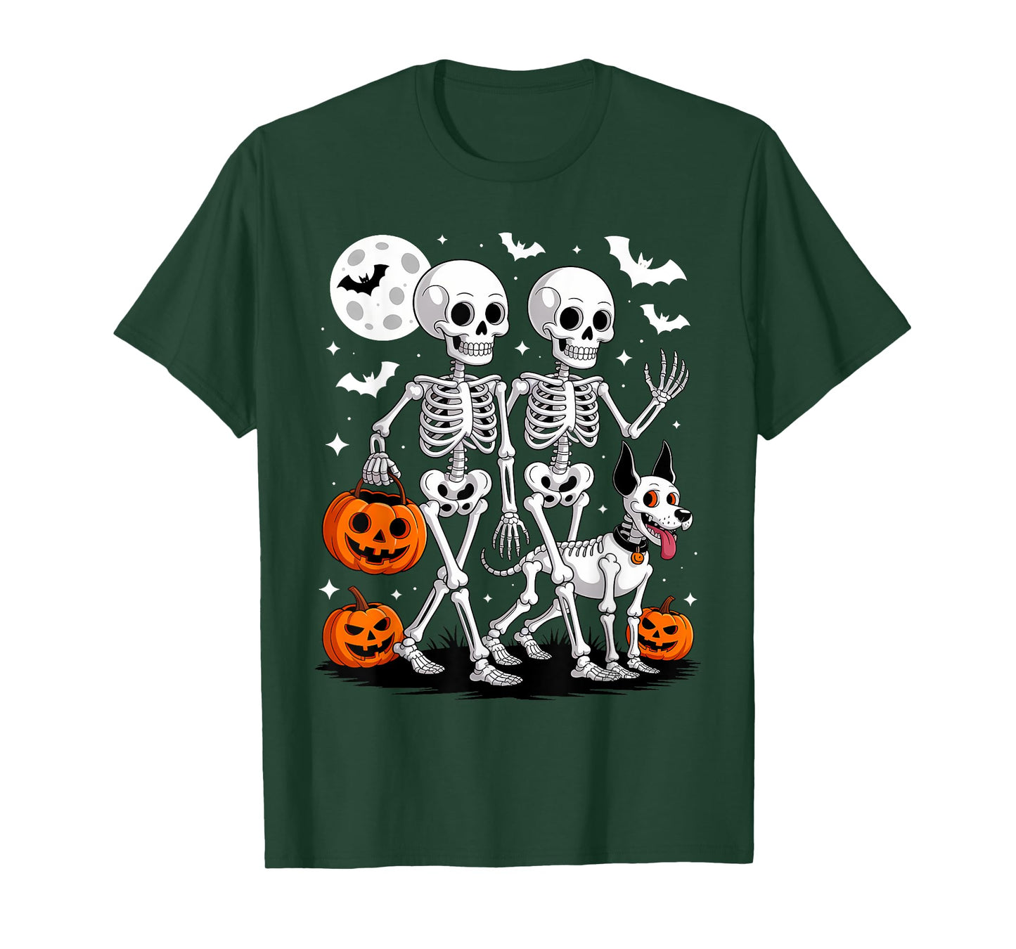 Halloween Skeleton Walking Doberman Dog T-Shirt