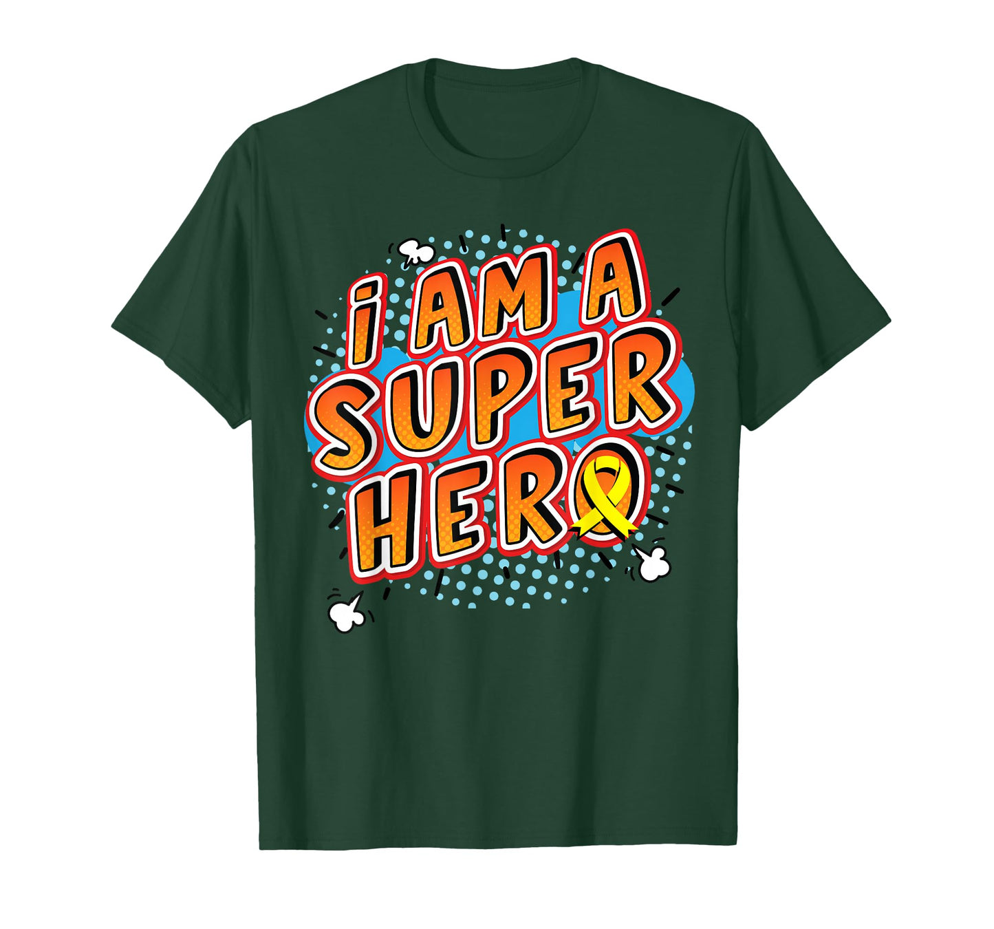 Childhood Cancer I Am A Superhero Ribbon T-Shirt