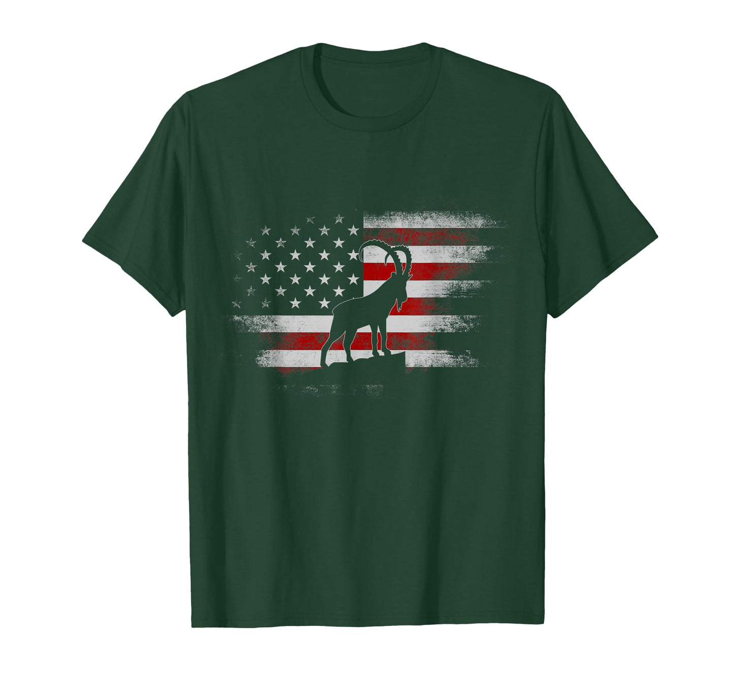 Ibex Animal 4th Of July USA Flag America Vintage Patriotic T-Shirt for Women Kids Men