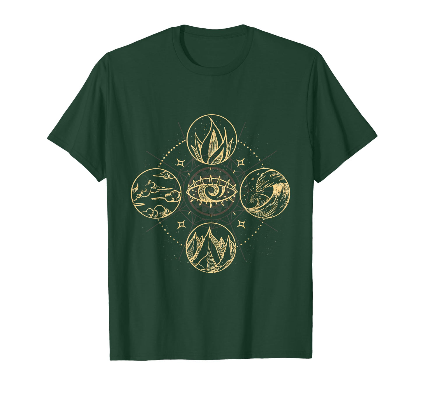 Four natural elements wind, fire, water and earth T-Shirt