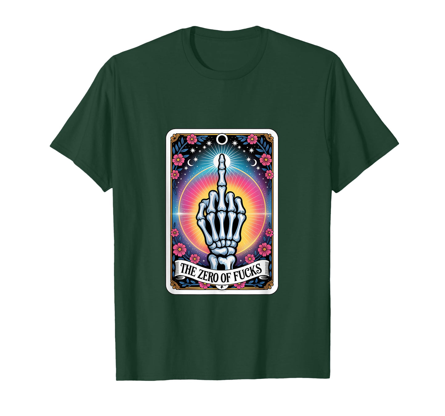 The Zero of Fucks Tarot Skeleton Hand Design T-Shirt