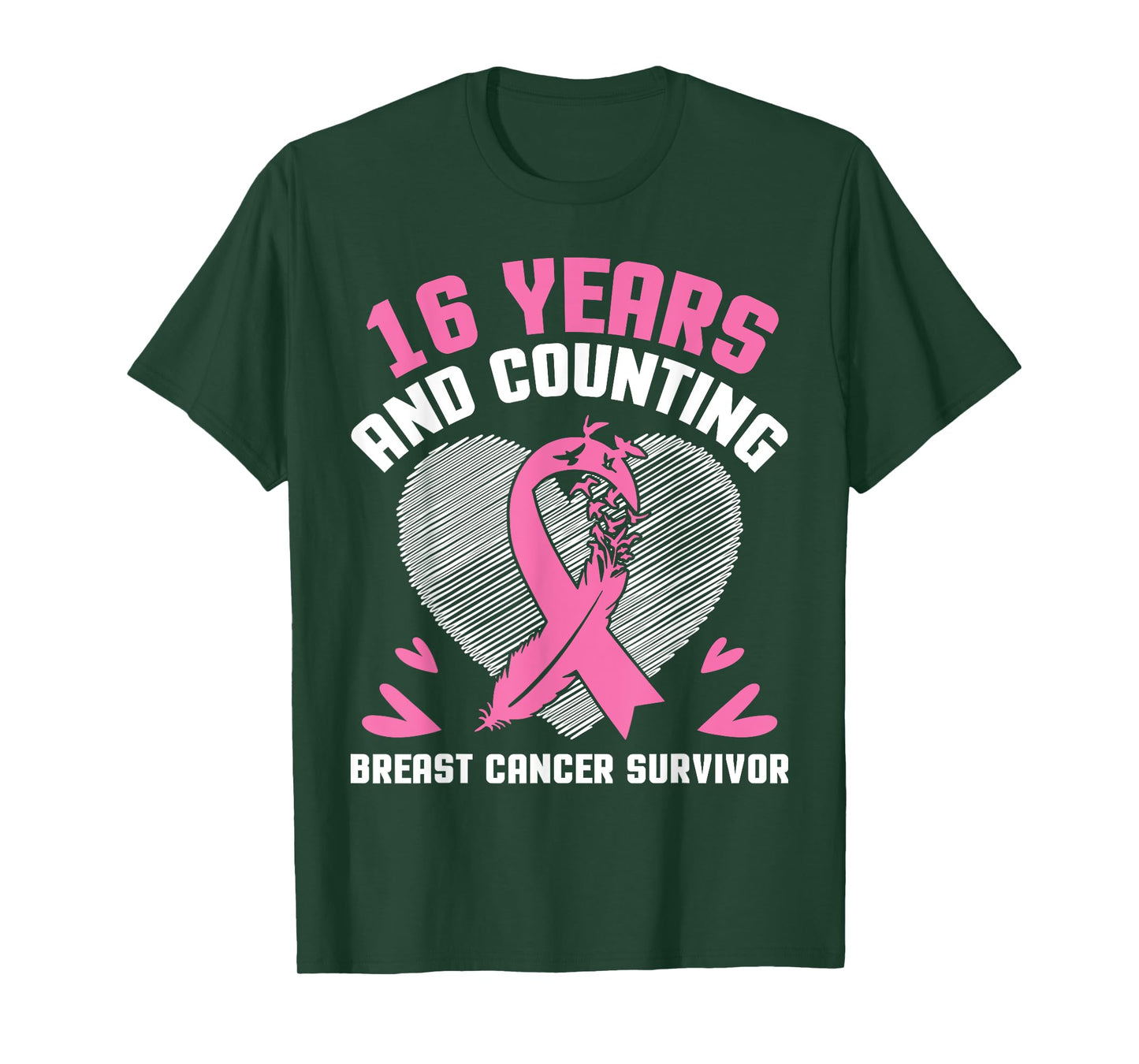 16 Years Fighting We Win And Counting Breast Cancer Survivor T-Shirt