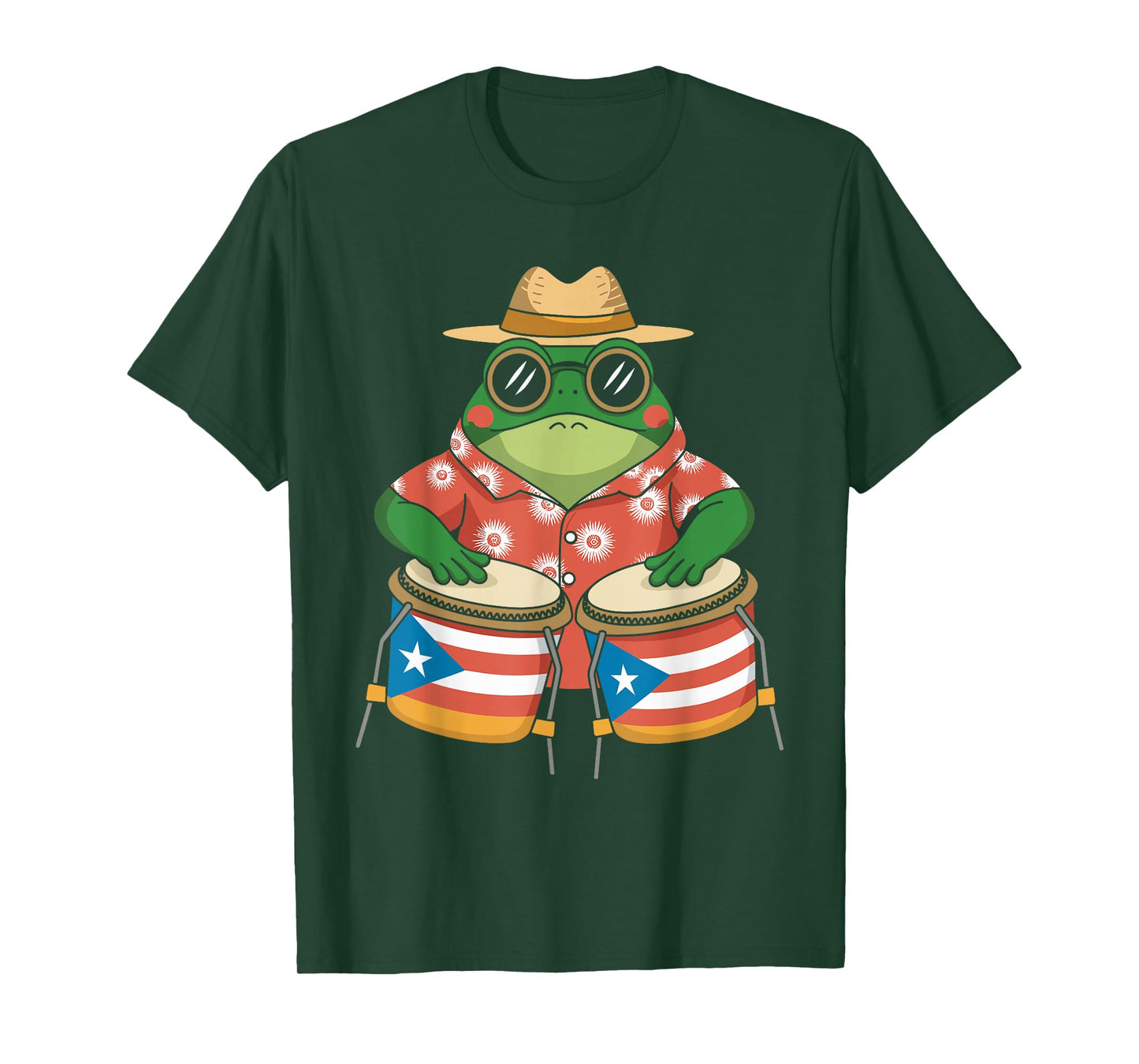 Coqui Frog Boricua Puerto Rico Taino - Rainforest Percussion T-Shirt