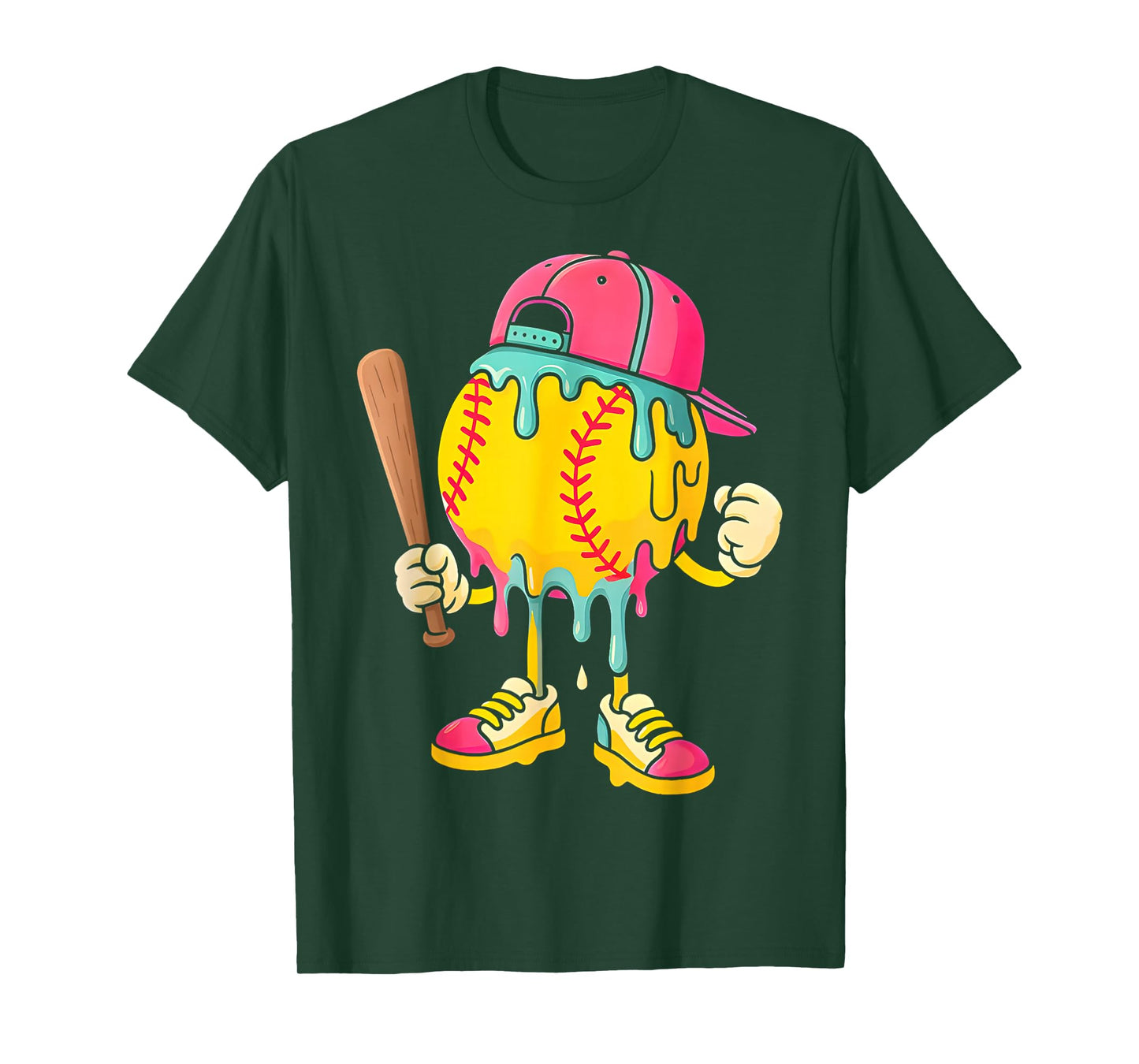 Baseball Drip for Boys Ice Cream Drip Baseball T-Shirt