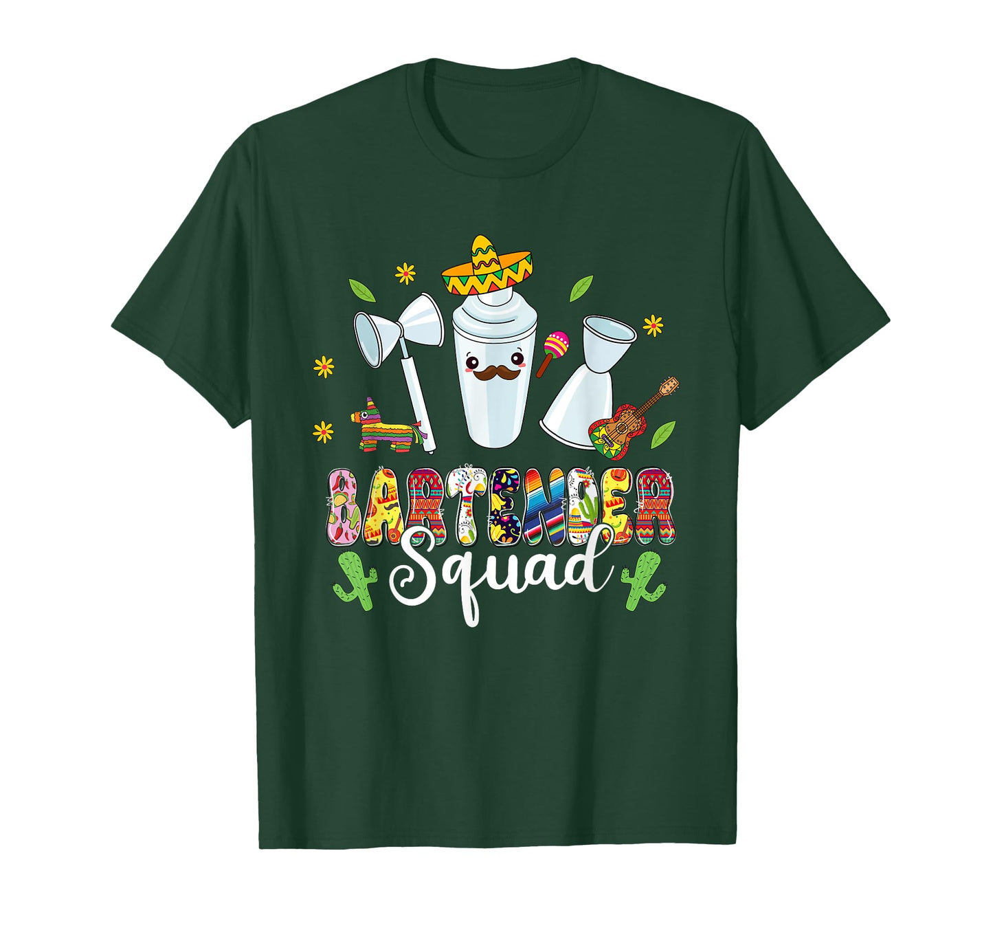 Bartender Squad Lets Fiesta Cinco De Mayo Mexican Bartender T-Shirt
