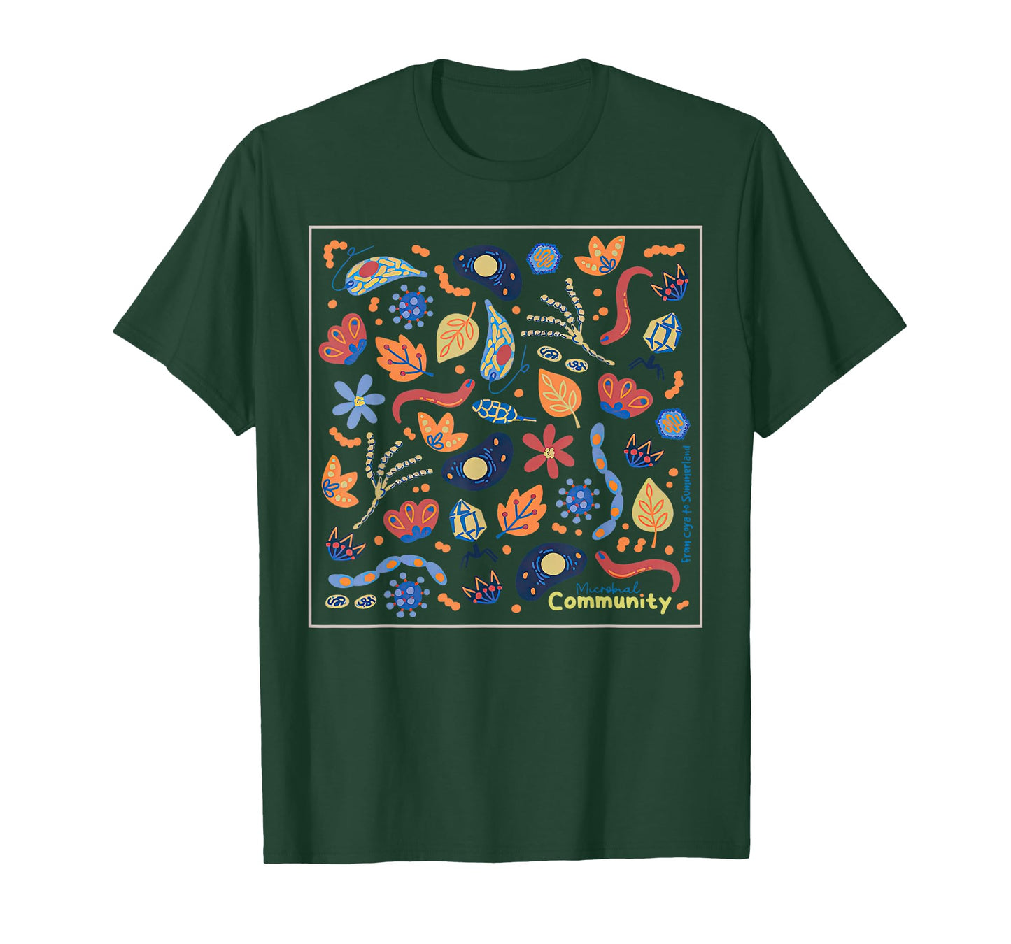 Microbial Community Fungi Bacteria Virus Nature Science T-Shirt