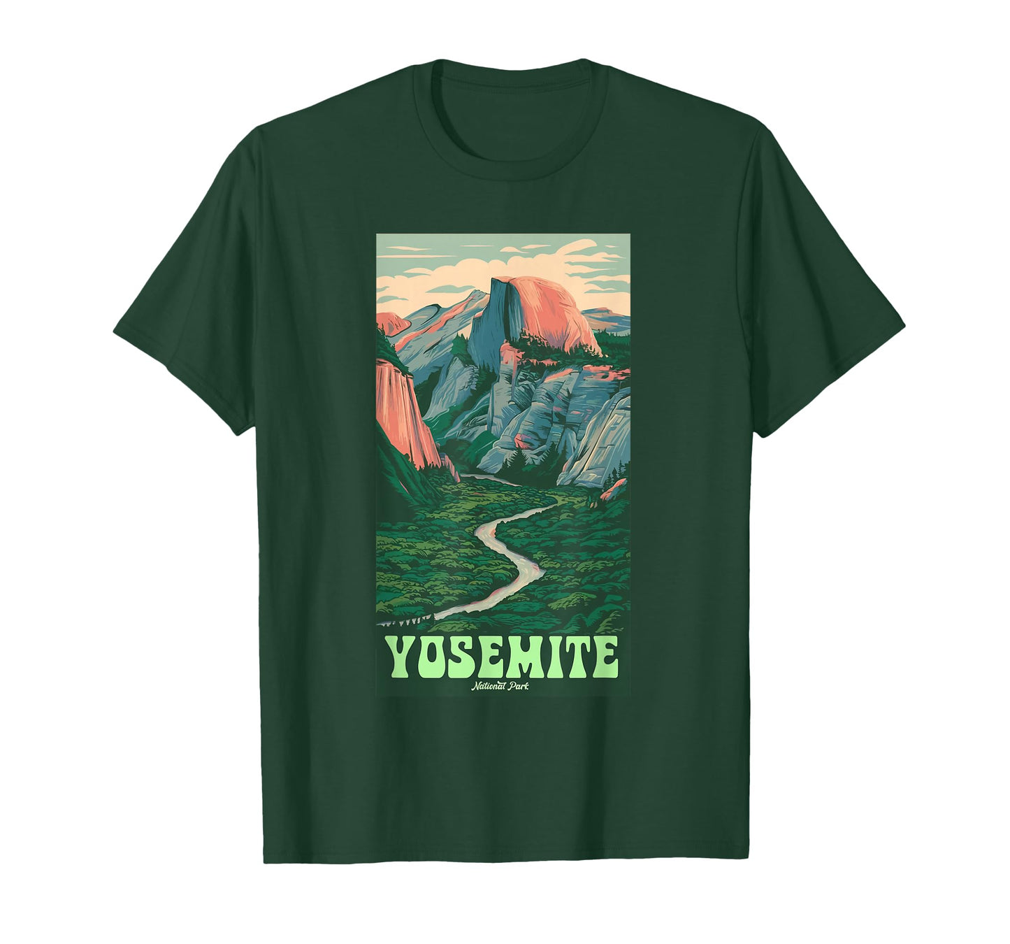 Yosemite National Park Vintage Half-Dome, Hiking Tunnel View T-Shirt