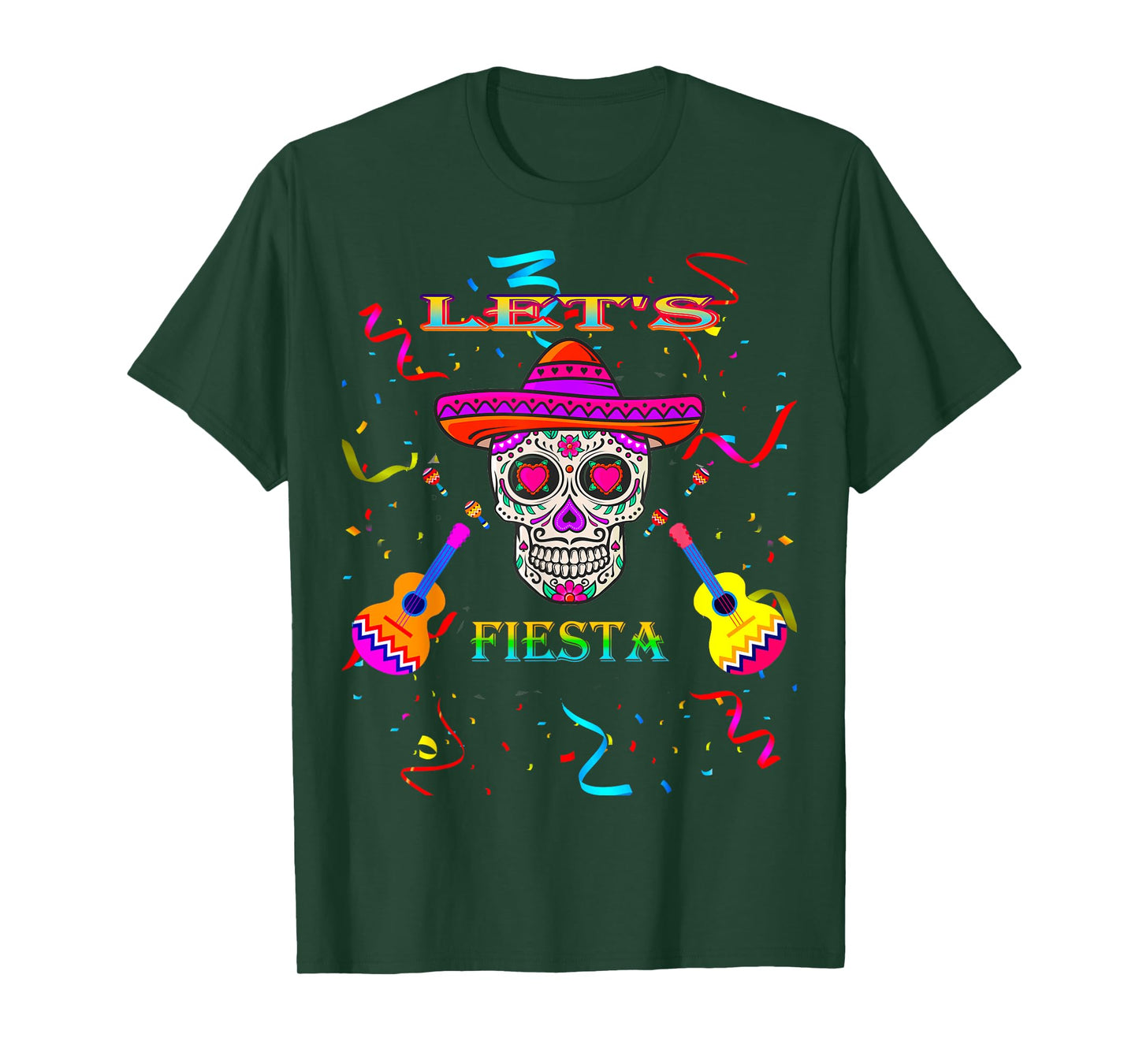 Let's Fiesta, Cinco De Mayo Party day cute Men' Sugar Skull T-Shirt