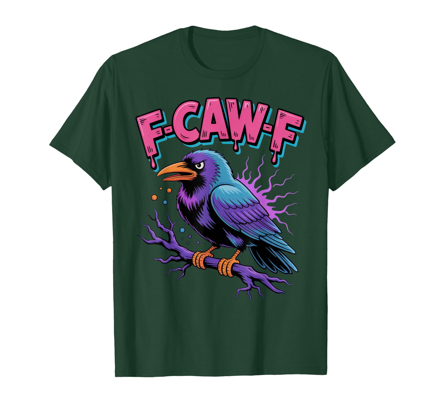 F-CAW-F Fun Raven Art for Halloween Party Vibes T-Shirt