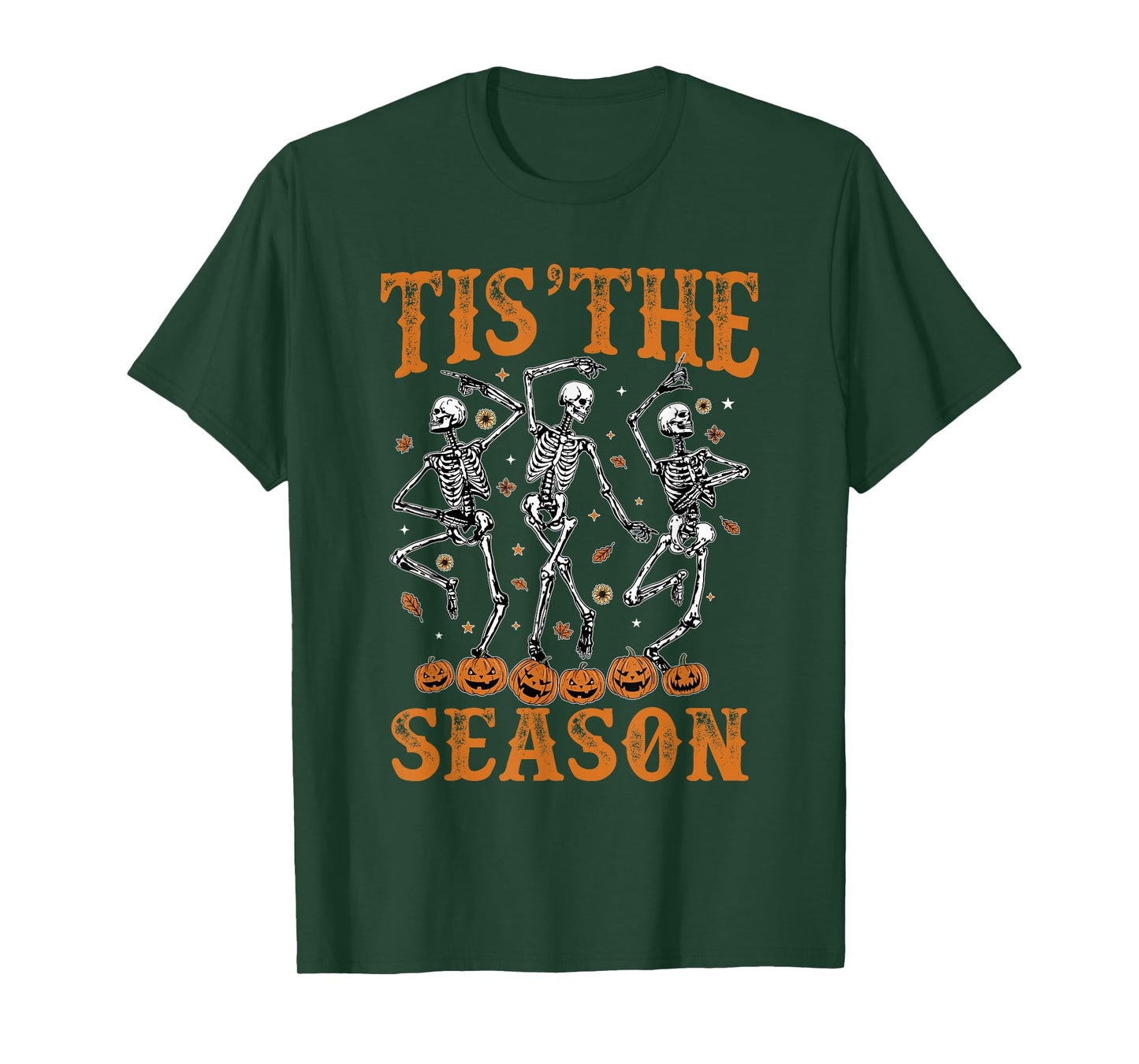 Tis The Season Dancing Skeletons Halloween Pumpkin Party T-Shirt
