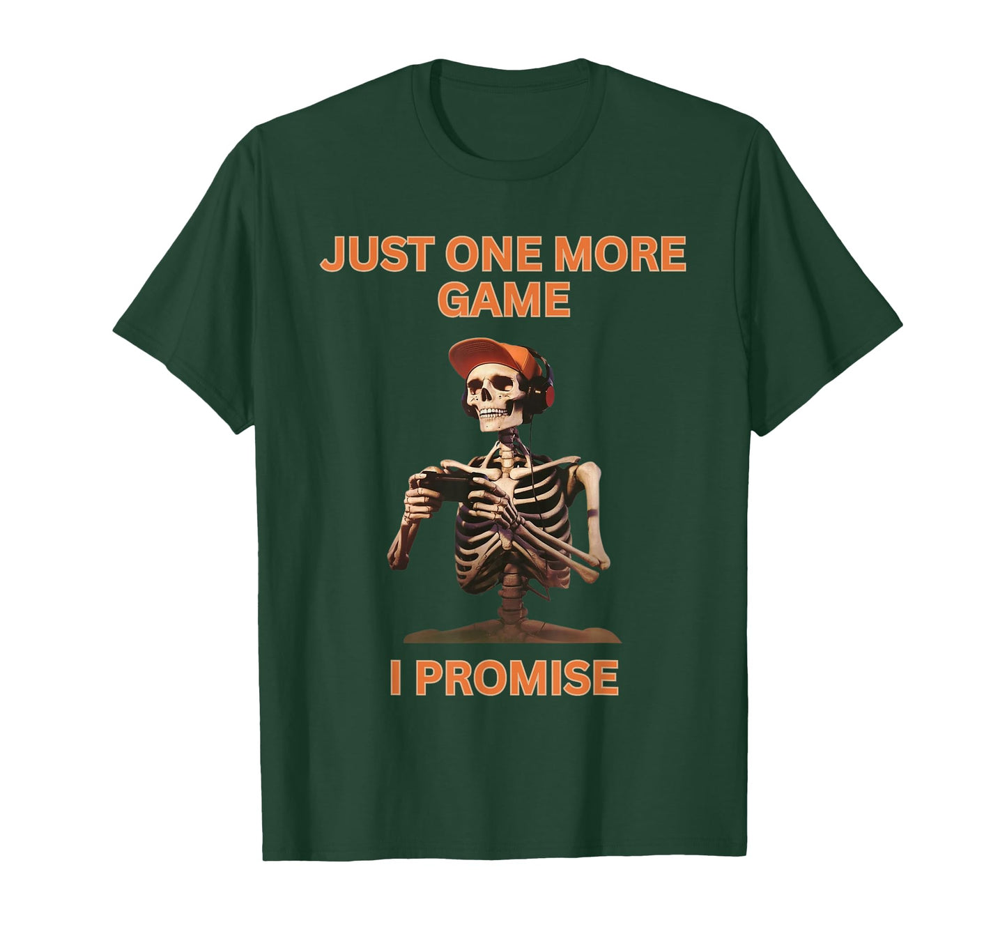Halloween Game Playing Skeleton Guy Just One More Game T-Shirt
