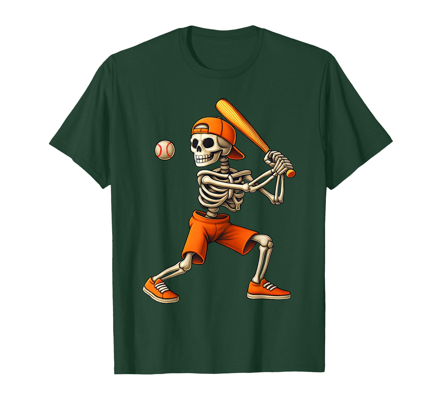 Skeleton Baseball Halloween for Men Boys Teens Youth Kids T-Shirt