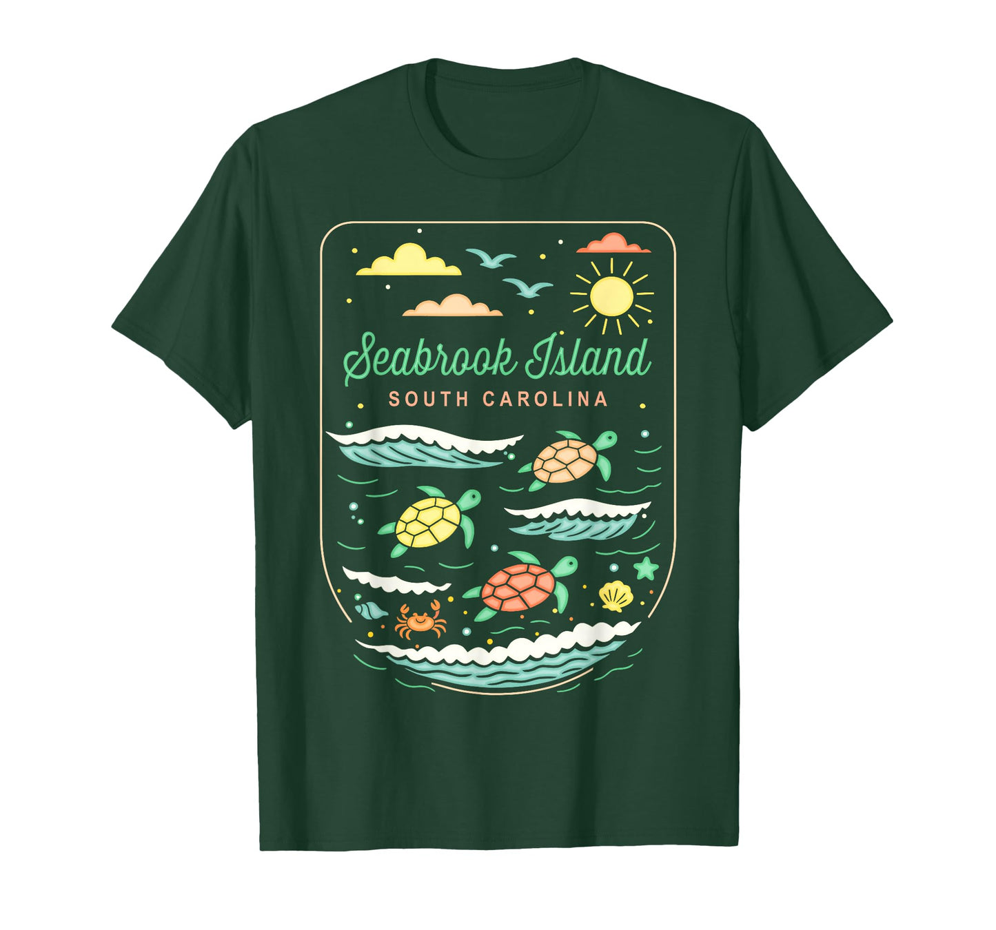 Seabrook Island SC Cute Beach Vacation Sea Turtle Lover T-Shirt