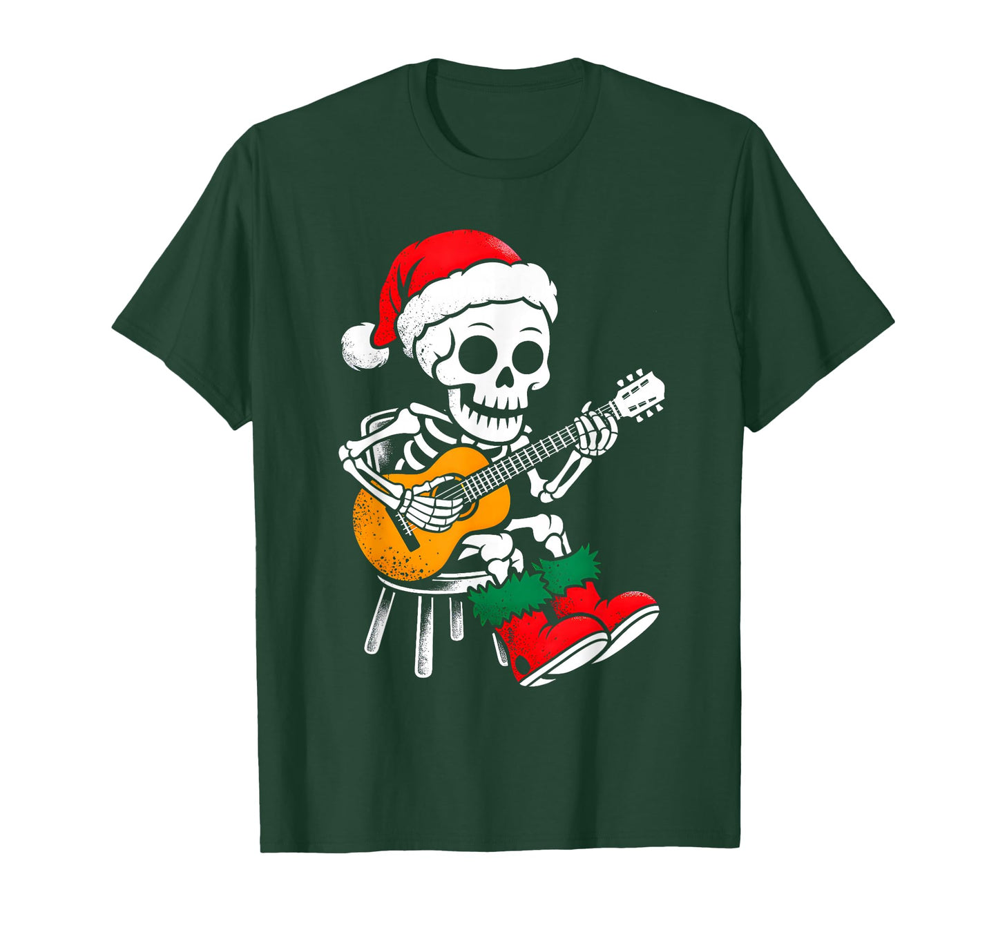 Skeleten Playing Guitar Funny Halloween Costume Boys Kids T-Shirt