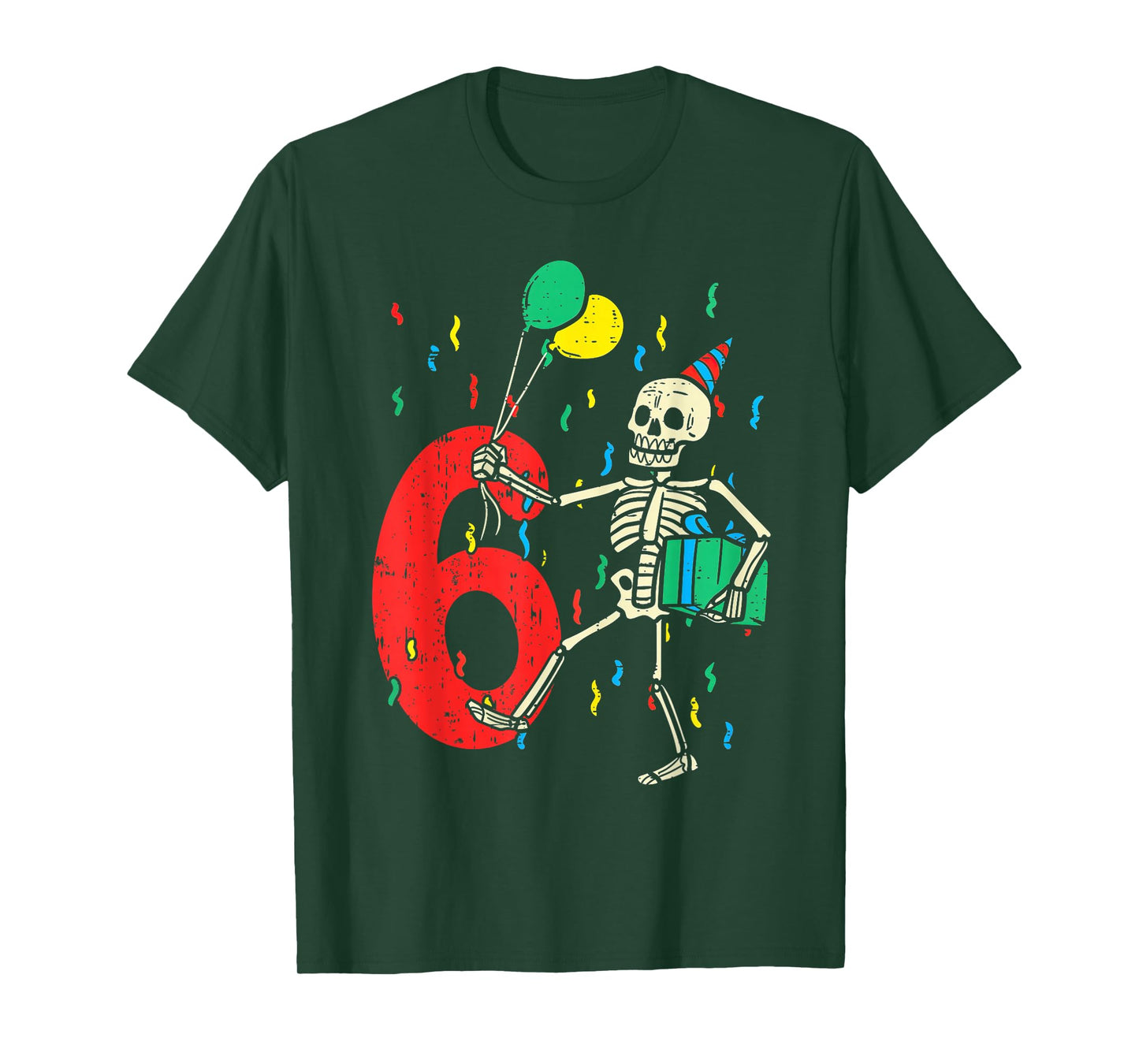 My 6th Birthday Skeleton Halloween 6 Year Old Funny Gift T-Shirt