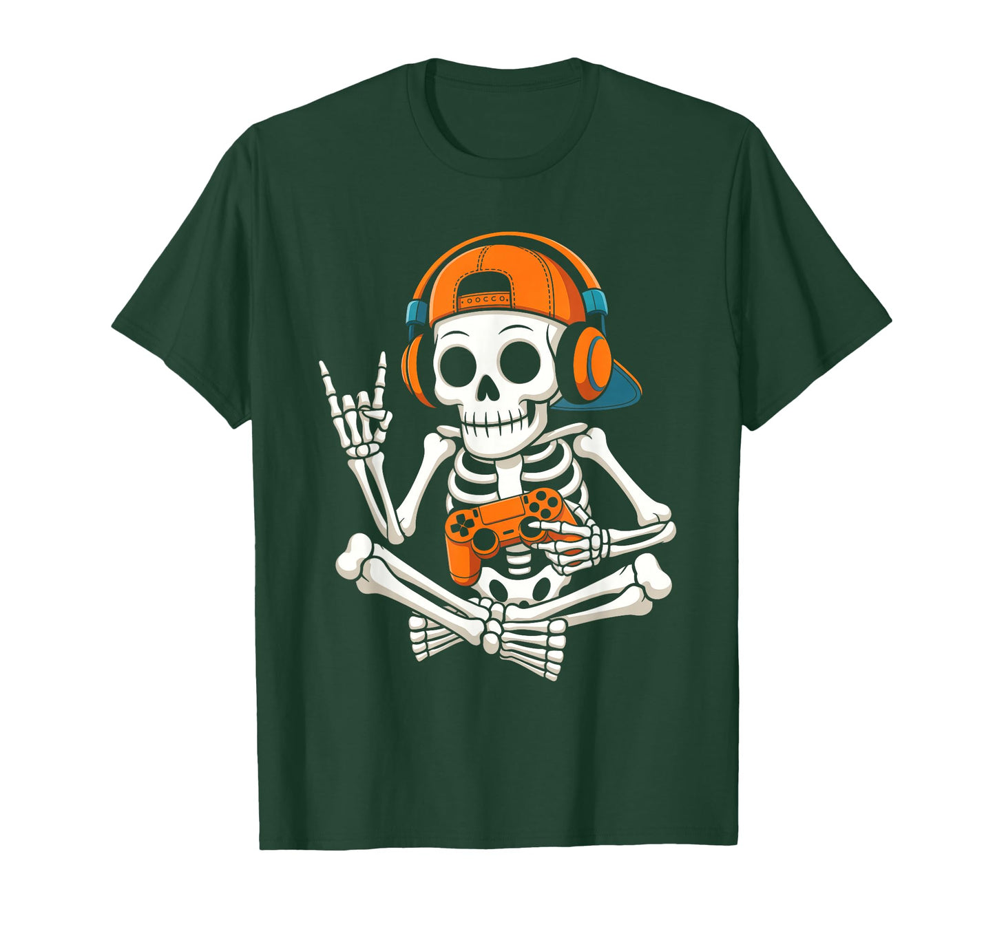 Halloween Shirts Cool Teen Boy Skeleton Gaming Men Halloween T-Shirt