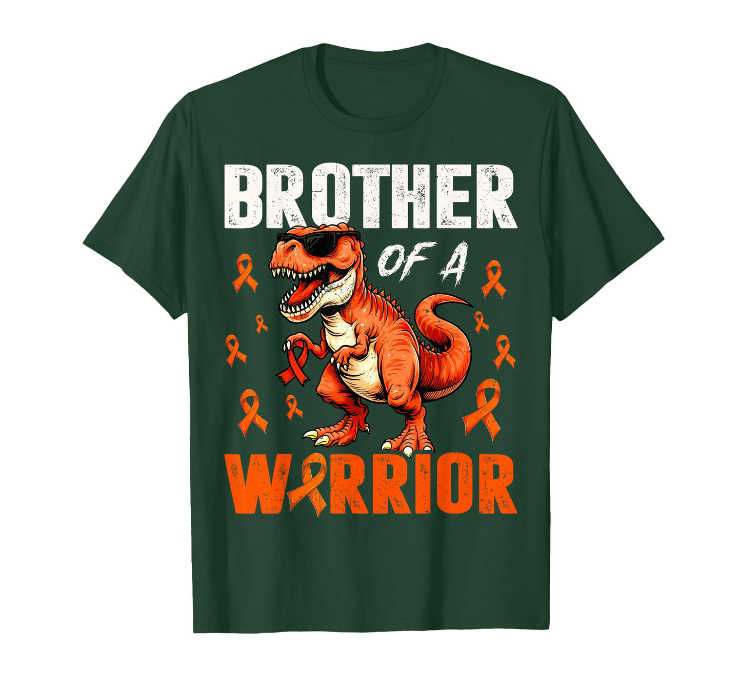 Dinosaur Brother Of Warrior Leukemia Awareness Support Boy T-Shirt