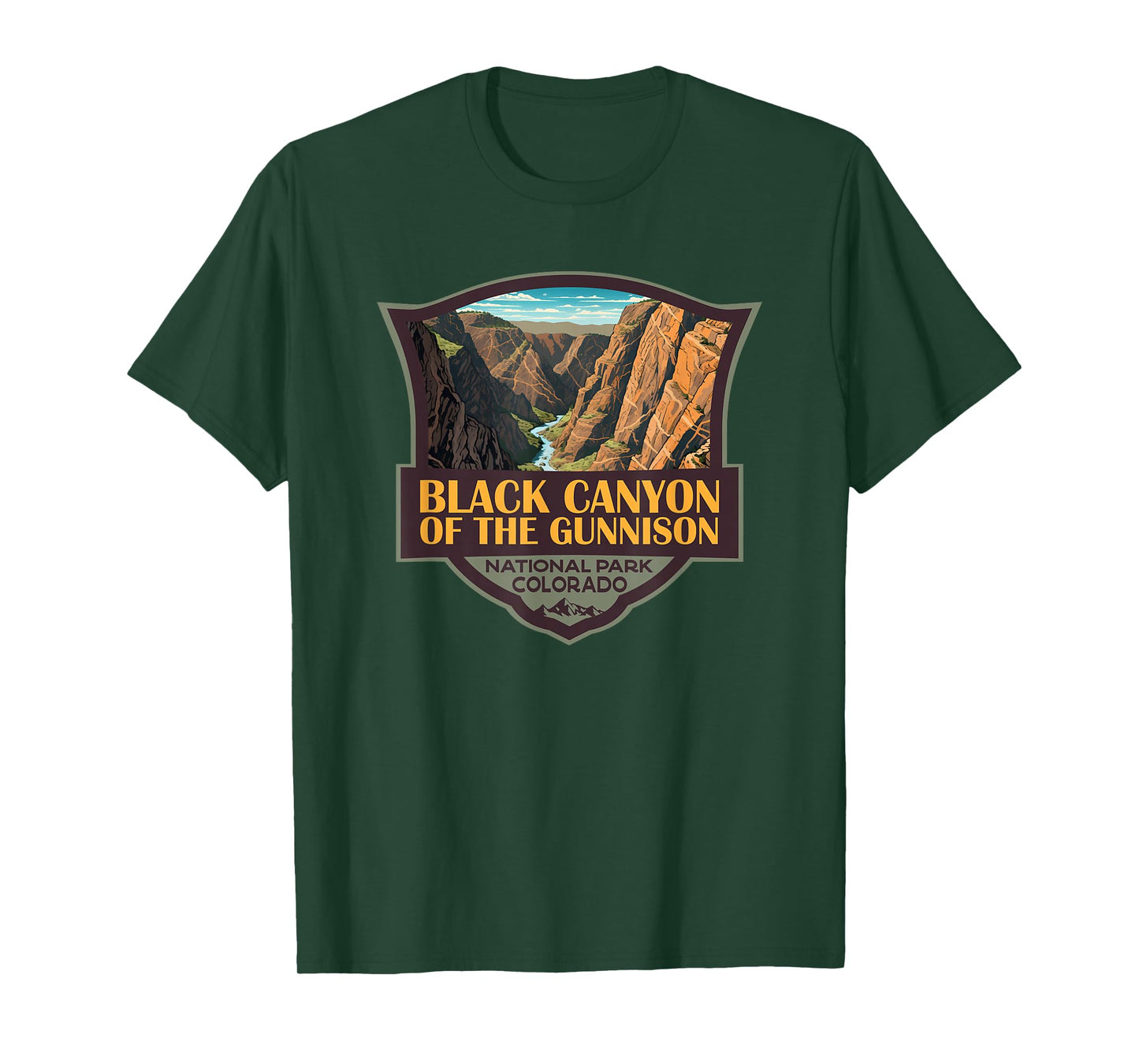 Black Canyon Of The Gunnison Illustration Travel Retro Badge T-Shirt