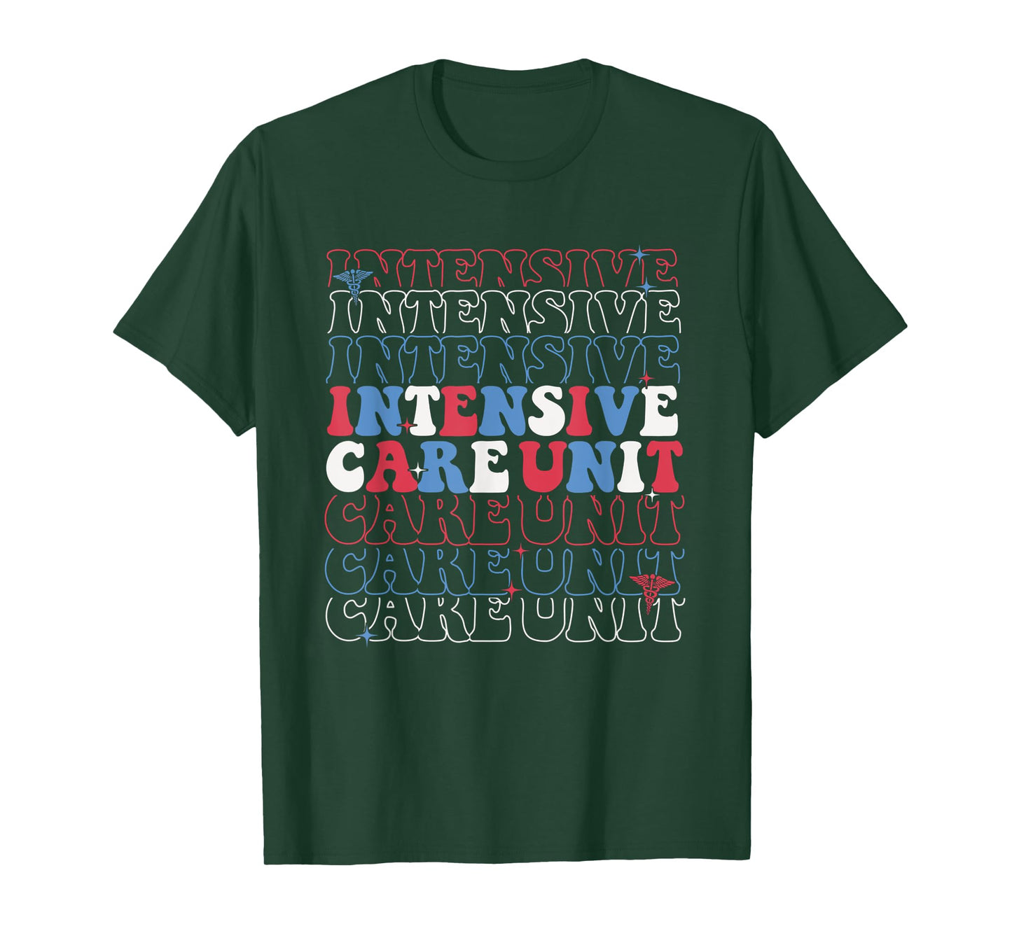 Retro ICU Nurse 4th July Intensive Care Unit Independence T-Shirt