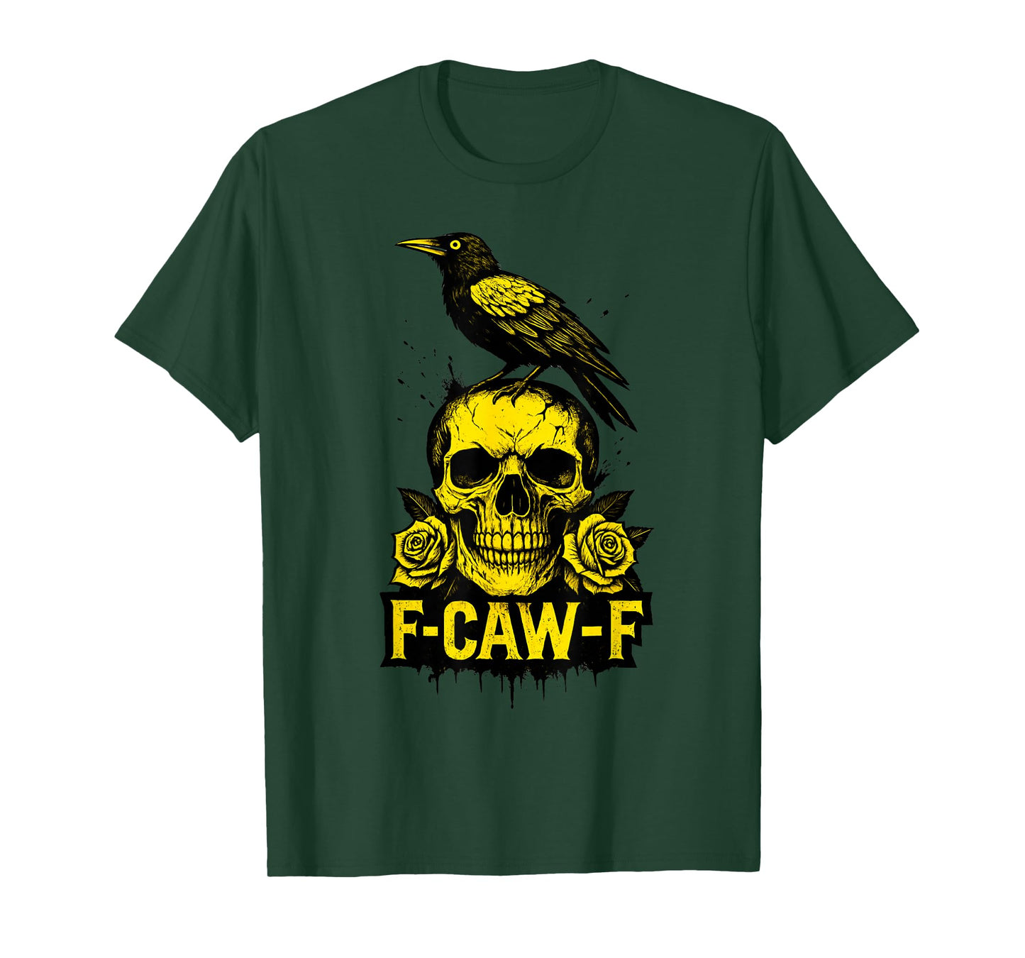 Skull and Crow Design for Halloween or Gothic Lovers F-CAW-F T-Shirt