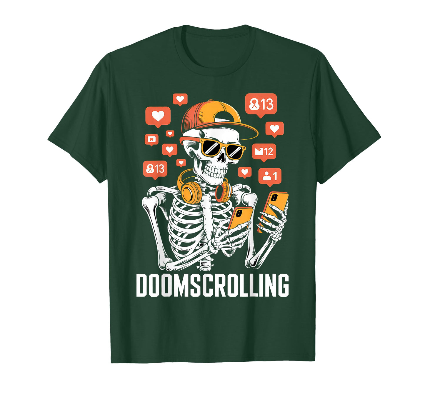 Halloween Skeleton Doomscrolling Costume T-Shirt