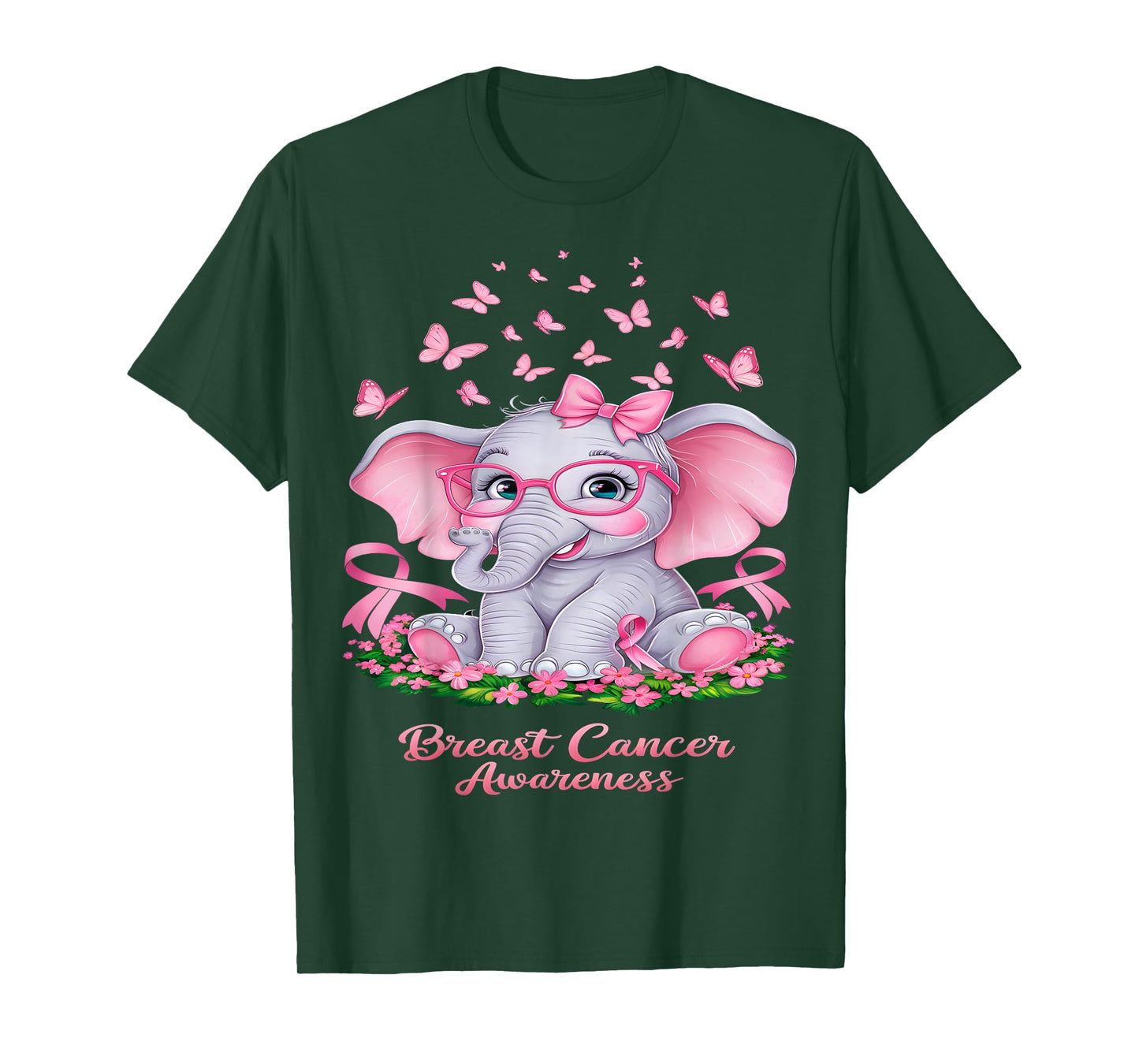 Cancer Awareness Breast Elephant T-Shirt