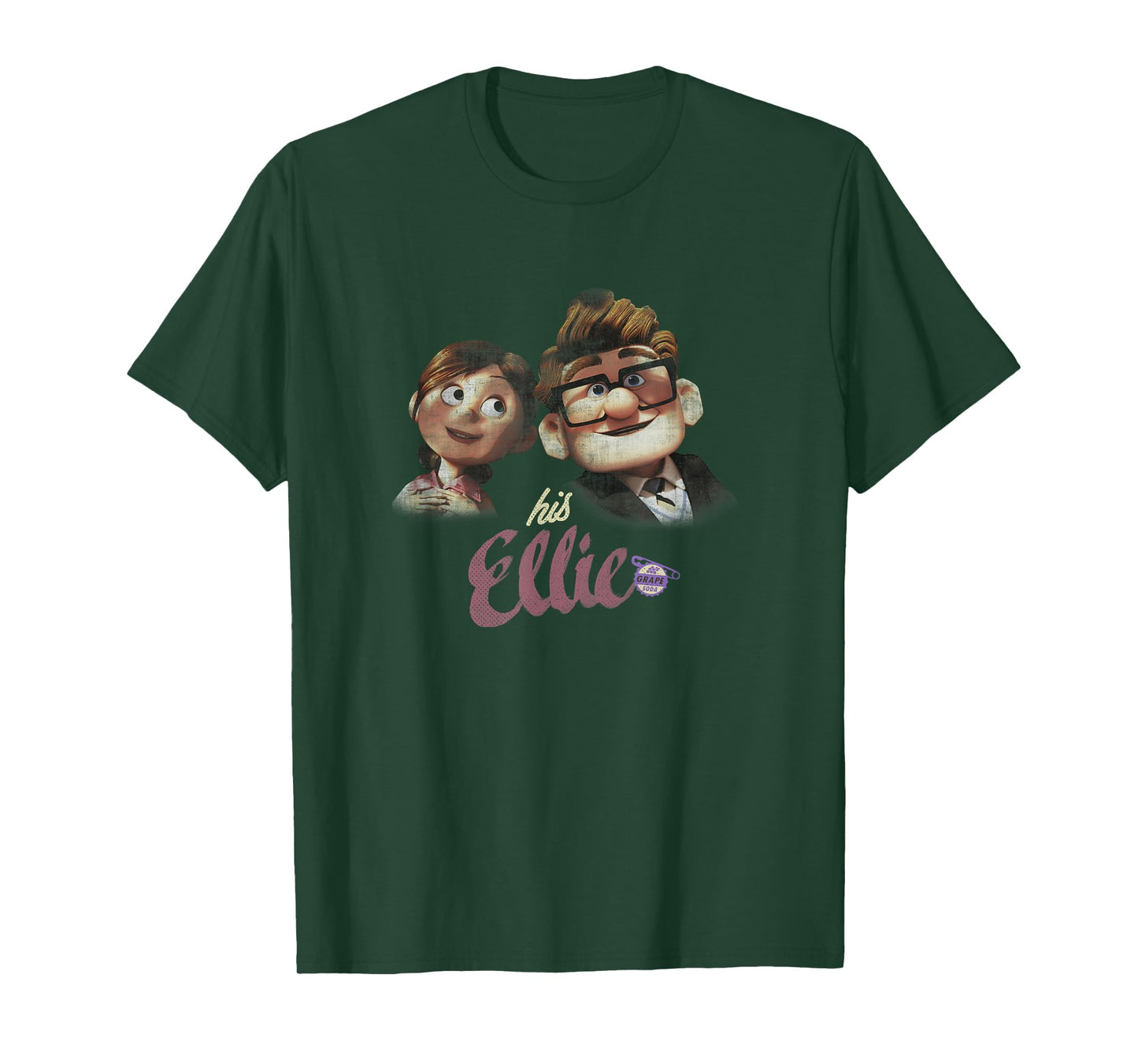 Disney Pixar Up Carl & Ellie Couple His Ellie Distressed T-Shirt