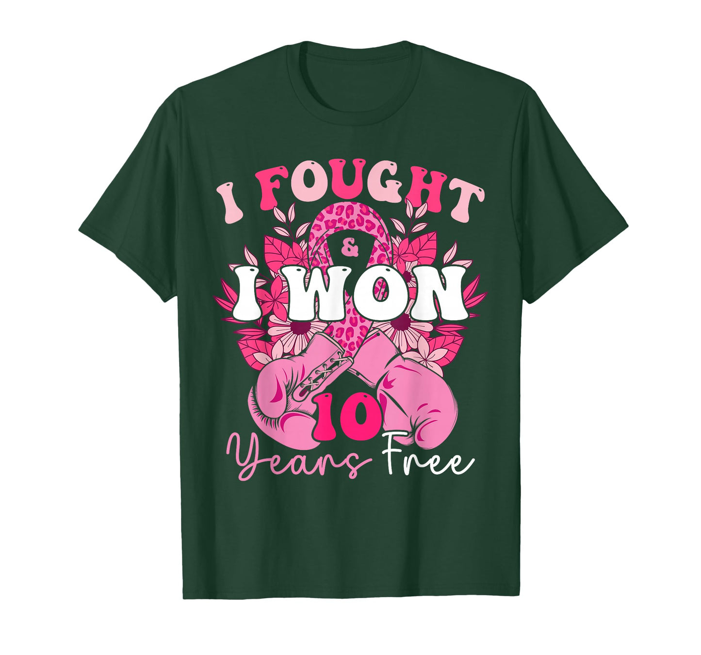 I Fought And I Won 10 Years Free Breast Cancer 2024 Survivor T-Shirt
