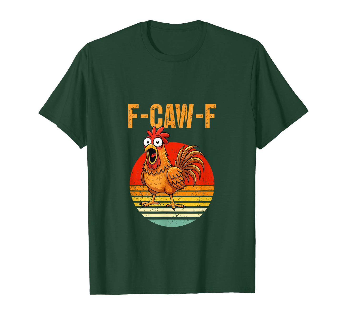 F-Caw-F Chicken Vintage Sunset T-Shirt