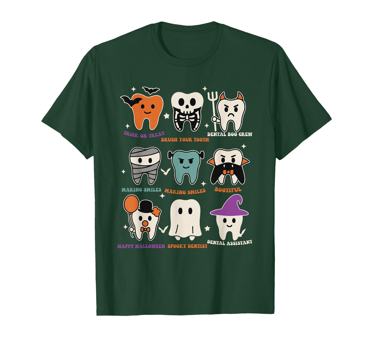 Halloween Dental Boo Crew Dentist Costume Teeth Women Men T-Shirt
