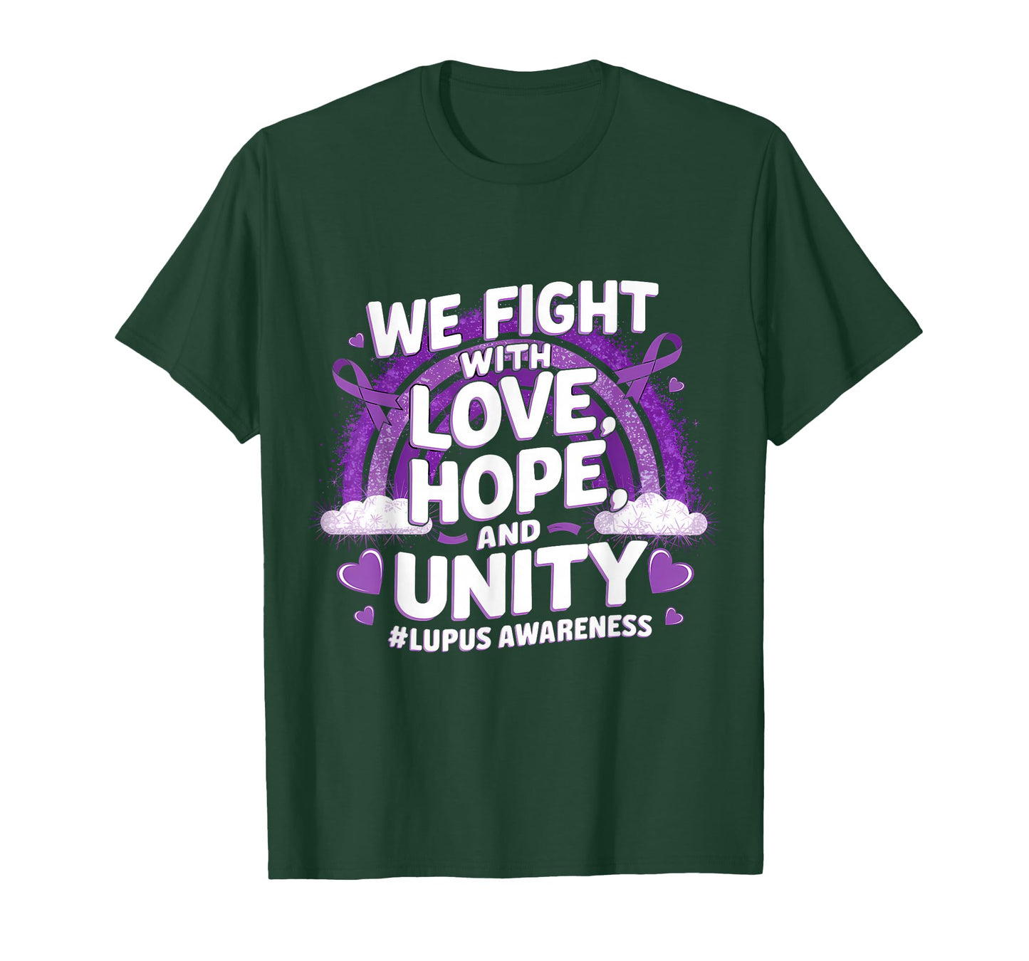 Lupus Awareness Month Purple Ribbon Love Hope Unity T-Shirt
