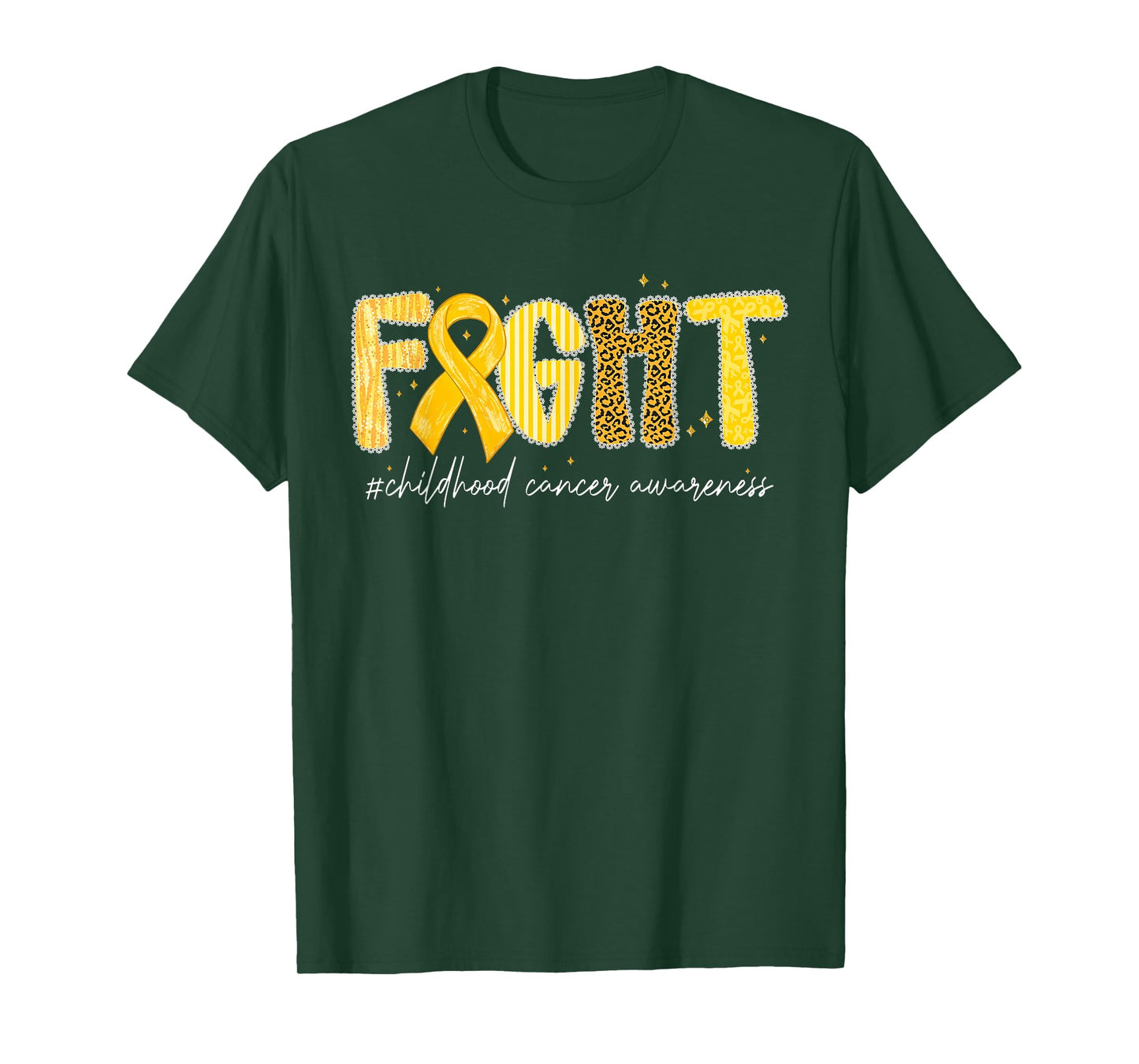 Fight Gold Ribbon Childhood Cancer Awareness T-Shirt