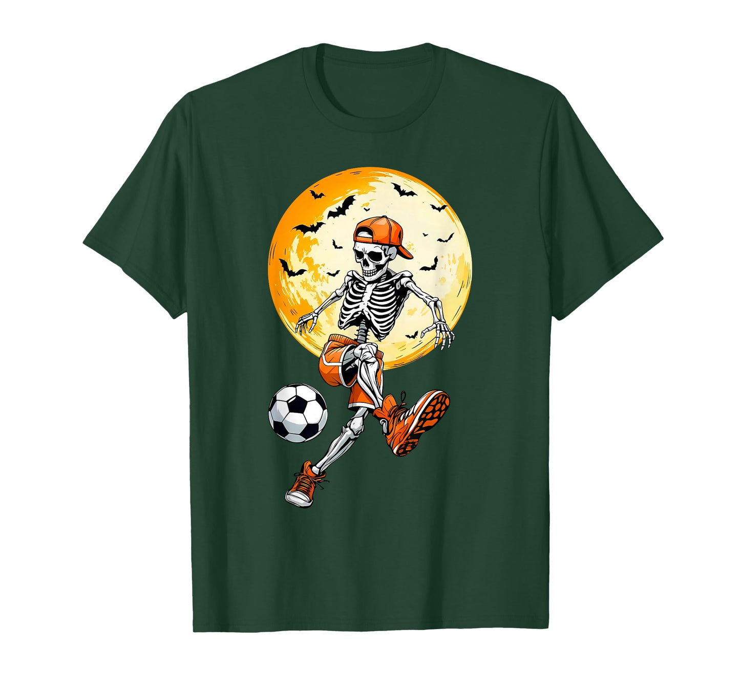 Funny Spooky Skeleton Soccer Tee | Boys & Kids Halloween T-Shirt