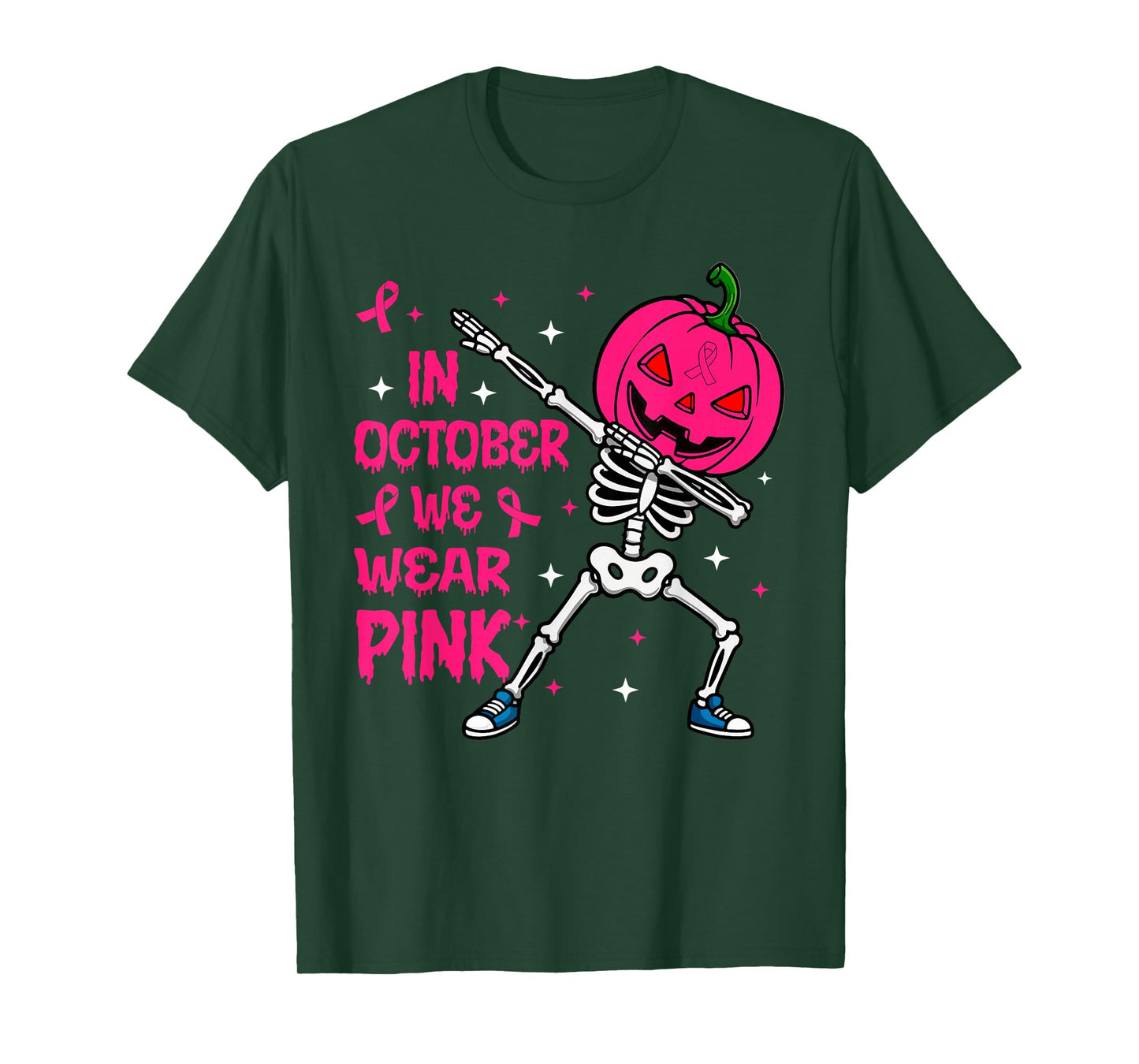 In October We Wear Pink Pumpkin Awareness Shirt T-Shirt