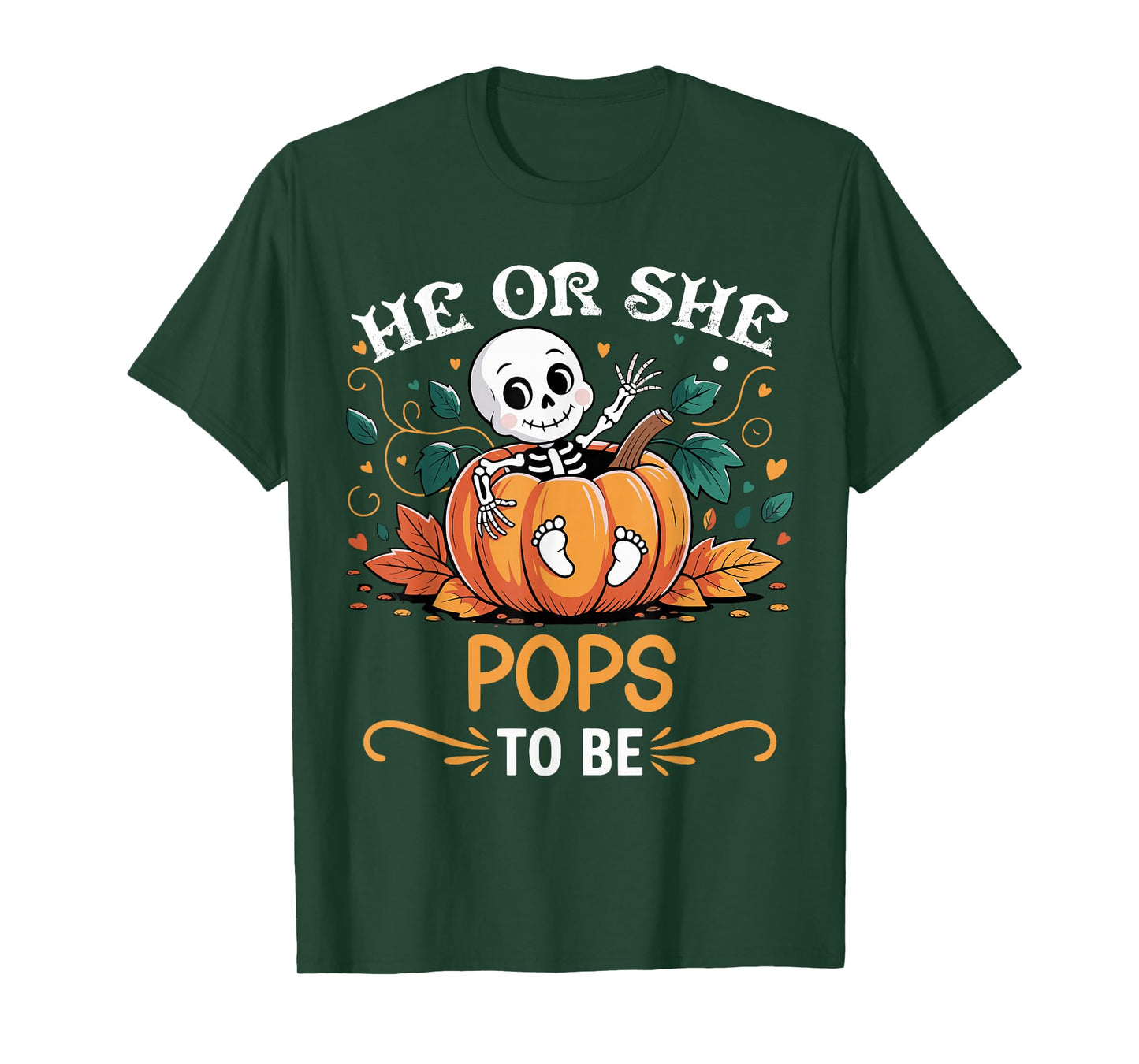 He Or She Pops to Be Halloween Skeleton Baby Reveal T-Shirt