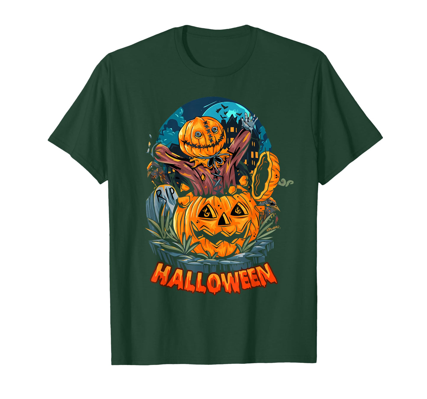Halloween Zombie Apocalypse Scary Creepy Graveyard Night T-Shirt