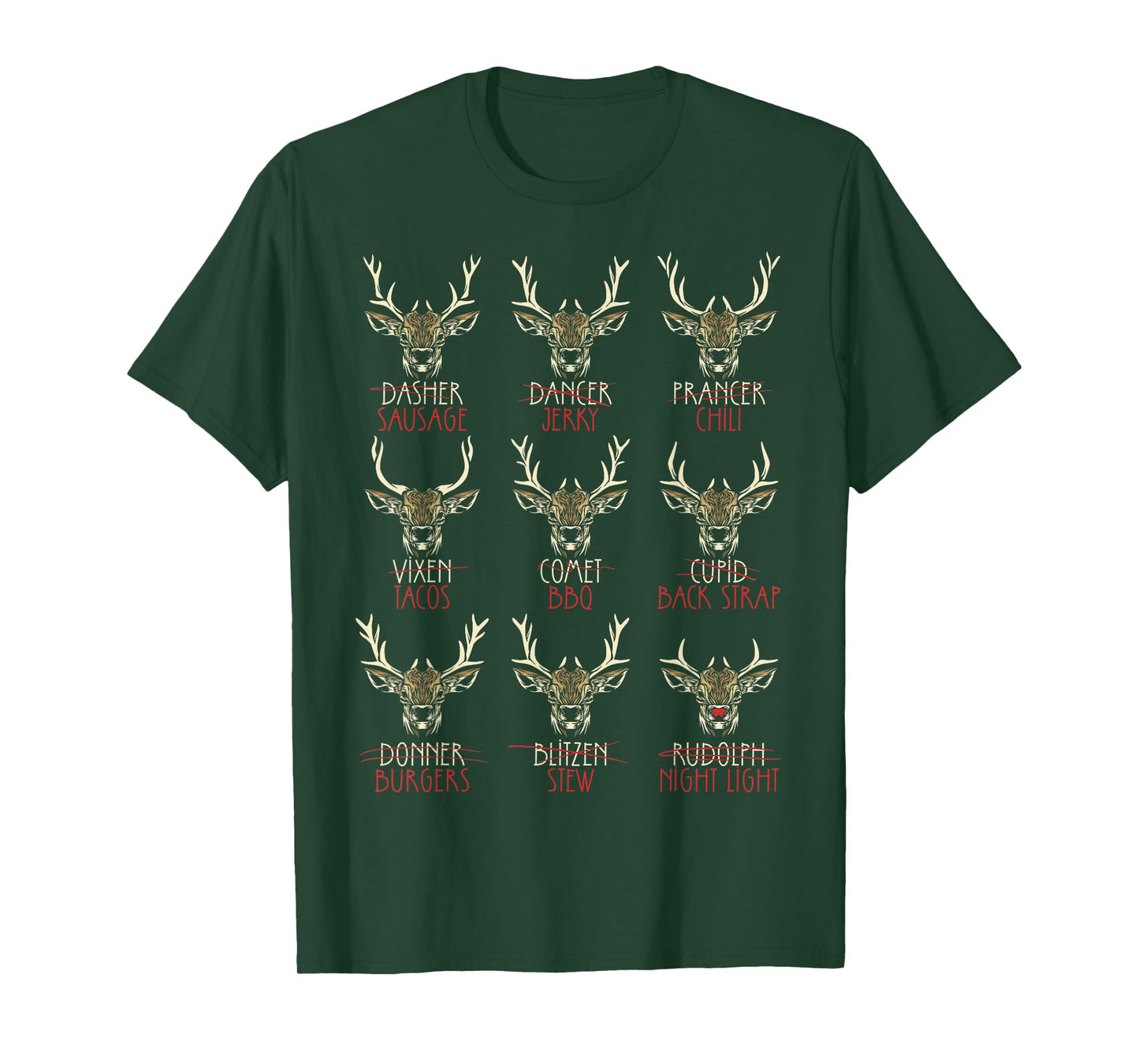 Funny Deer Hunters All of Santa's Reindeer Hunting T-Shirt