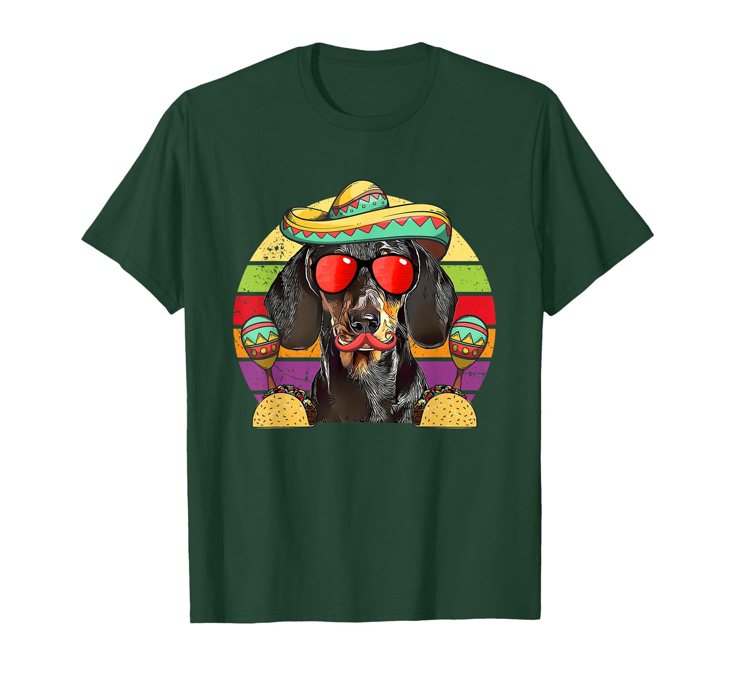 Dachshund Fiesta Dog Tacos Cinco de Mayo T-Shirt