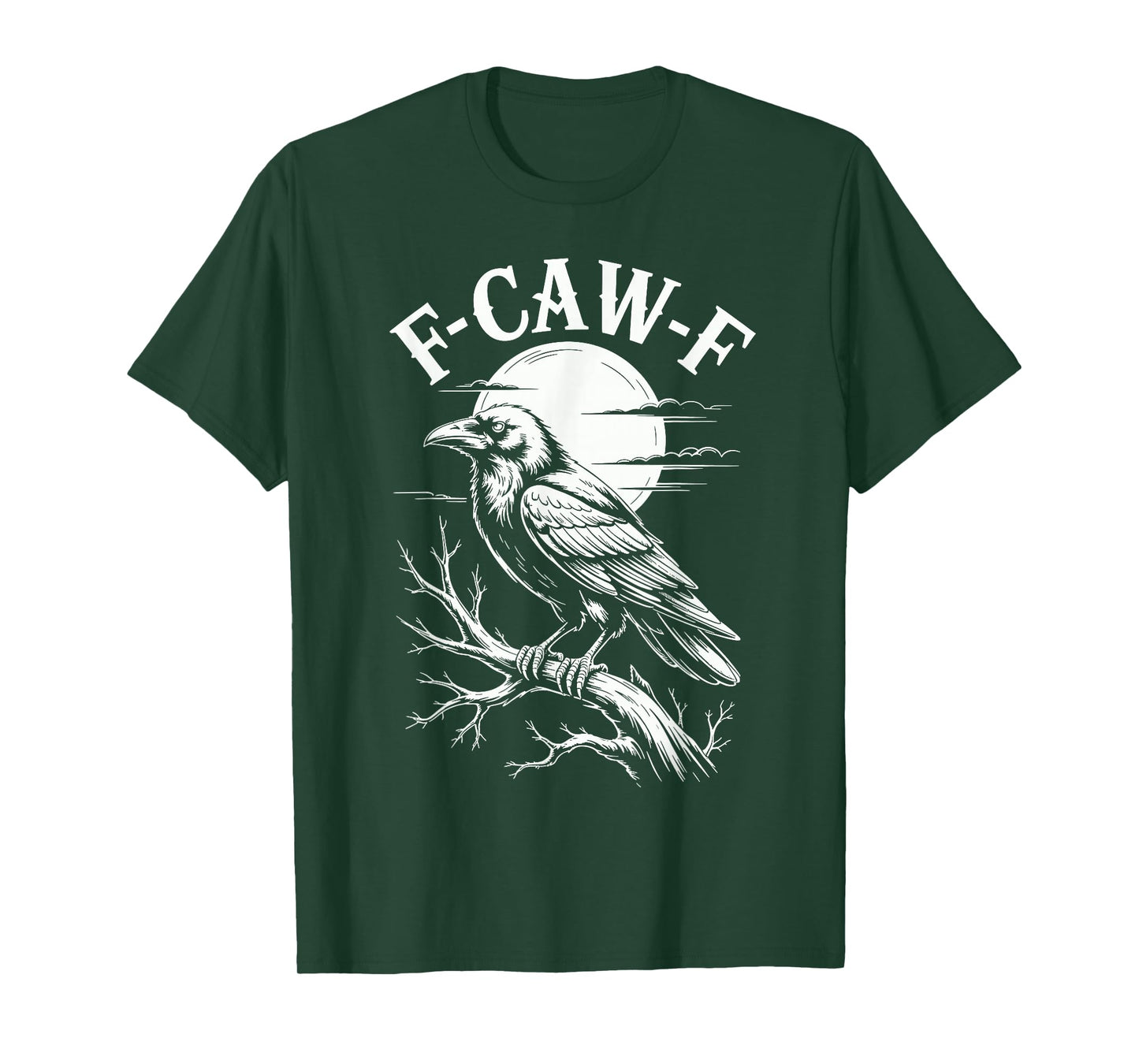 F-caw-F Halloween Black Crow Moonlit Raven T-Shirt