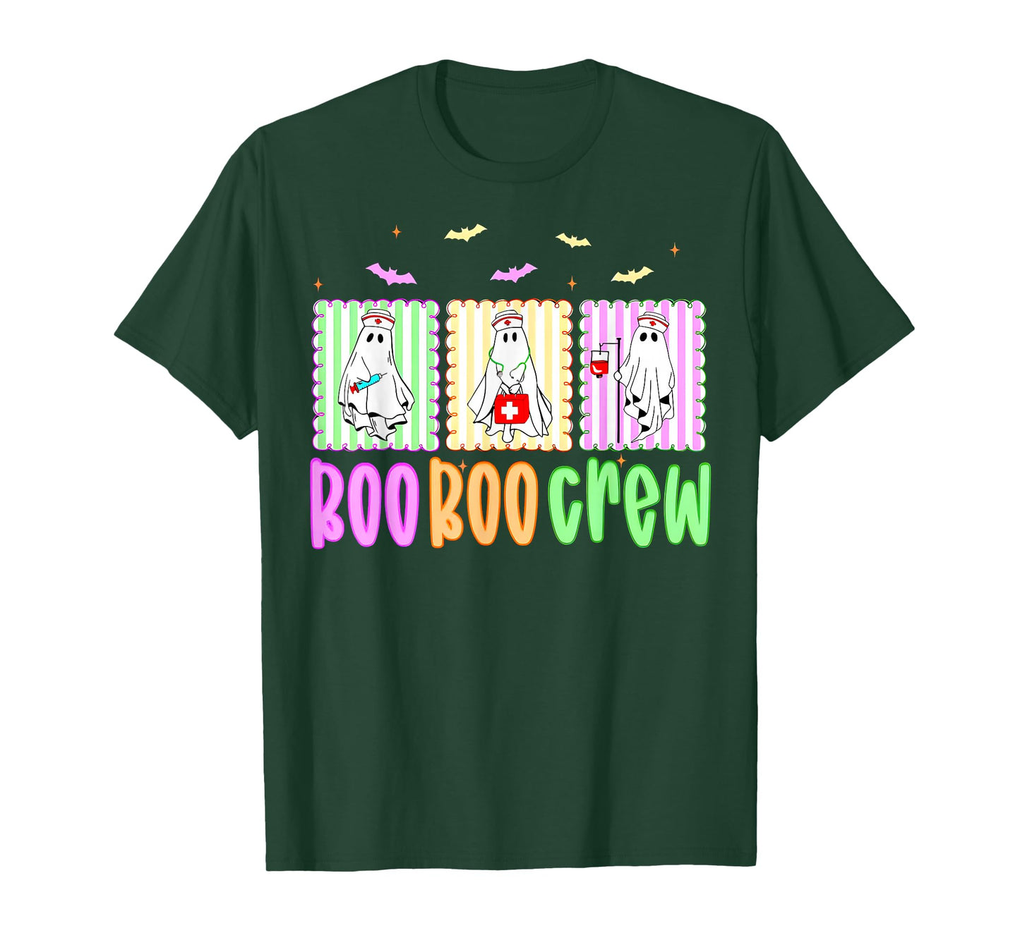 Funny Boo Boo Crew Halloween Costume Nurse Spooky Ghost T-Shirt