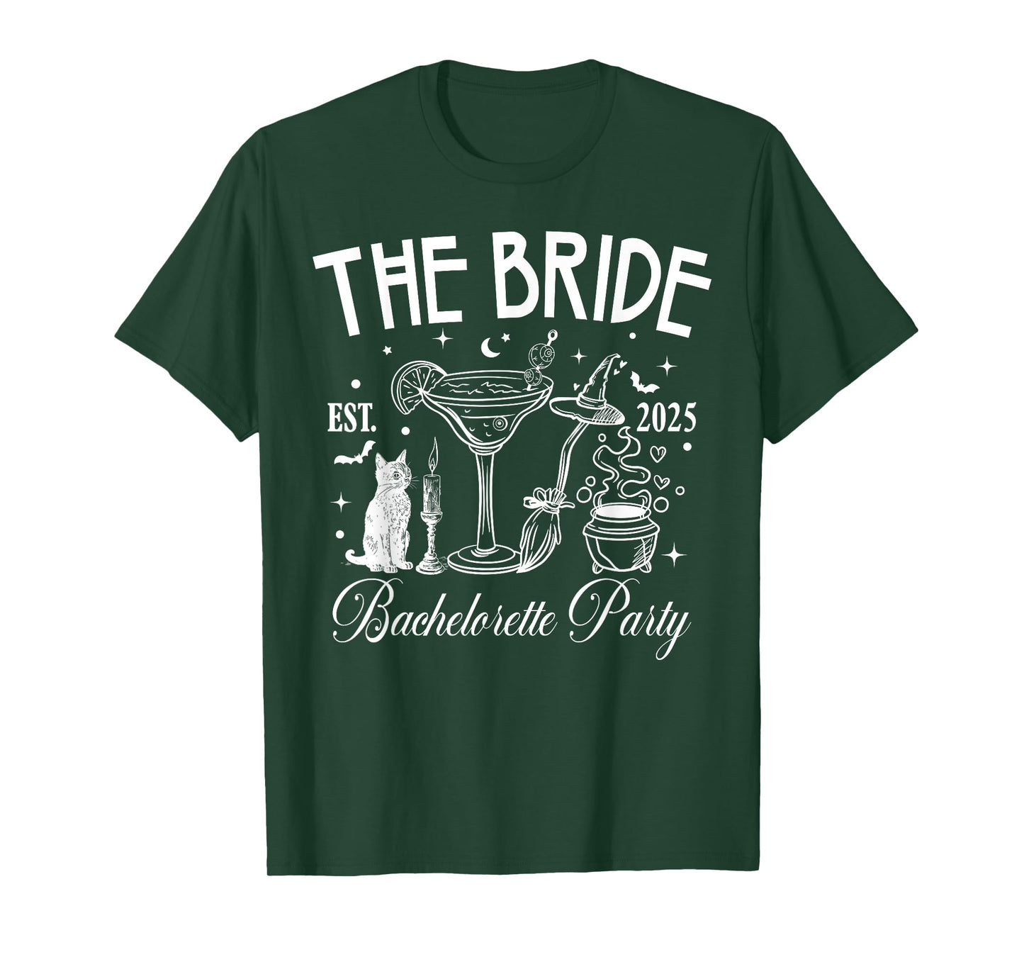 The Bride Est. 2025 Gothic Skeleton Bachelorette Party T-Shirt
