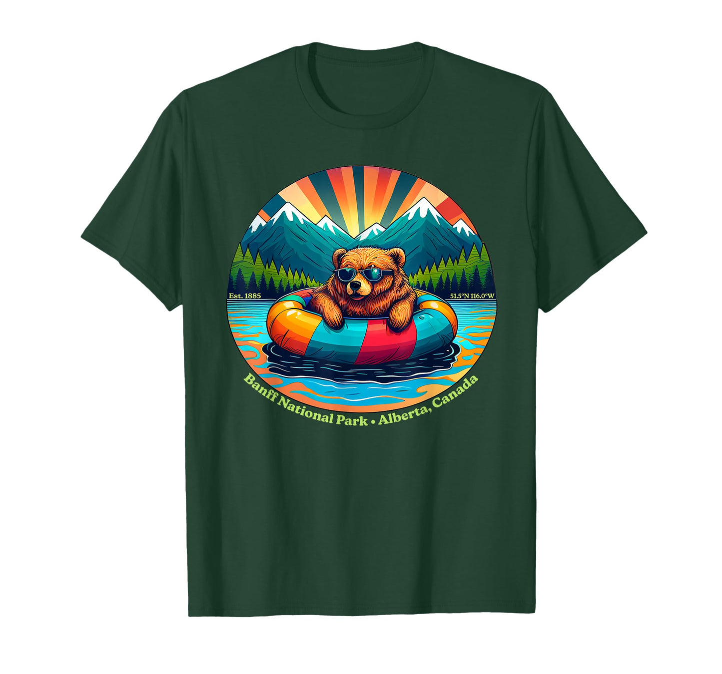 Banff National Park Bear Animals With Sunglasses Kids Adults T-Shirt