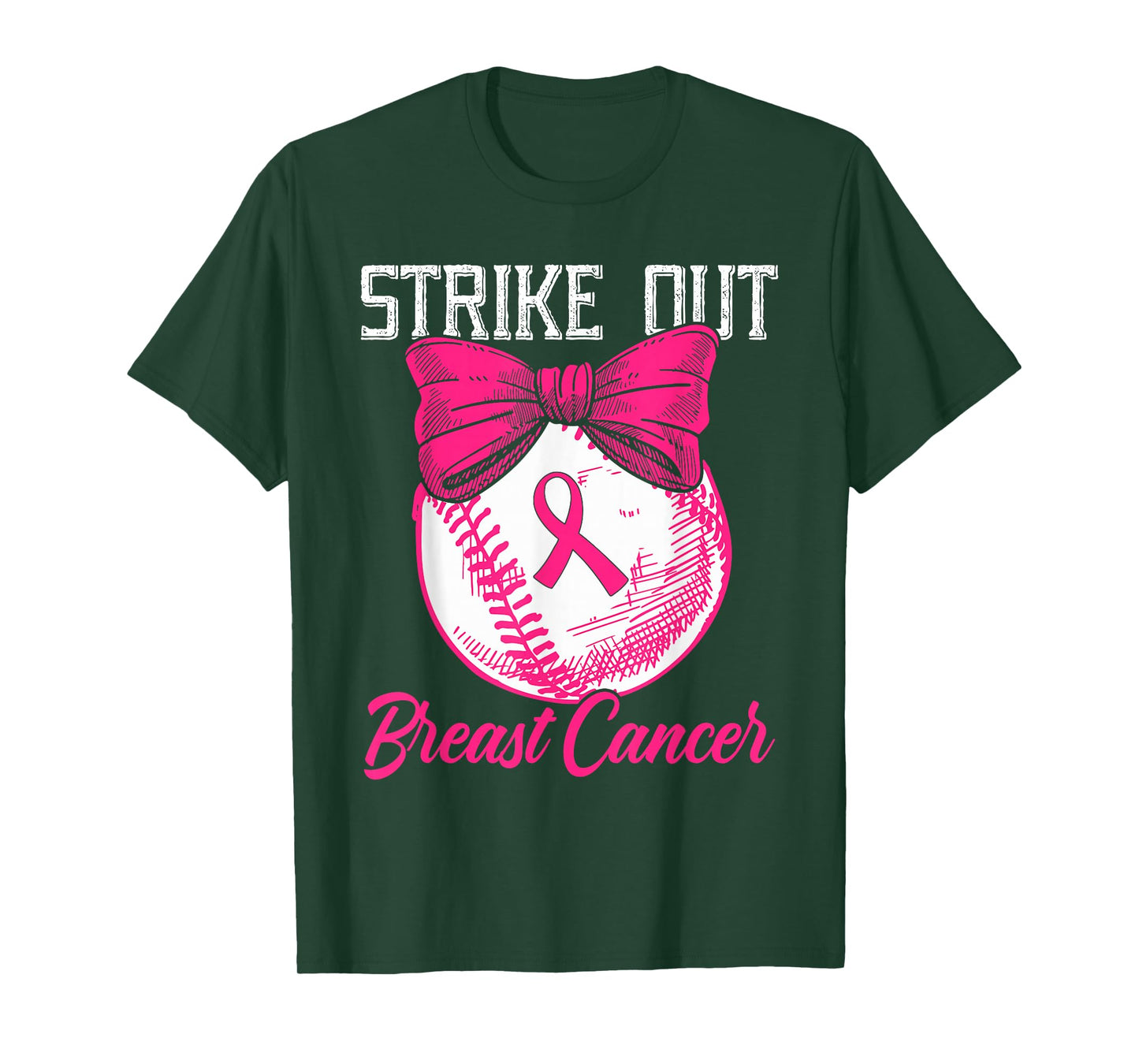 Strike Out Breast Cancer Baseball Breast Cancer Awareness T-Shirt