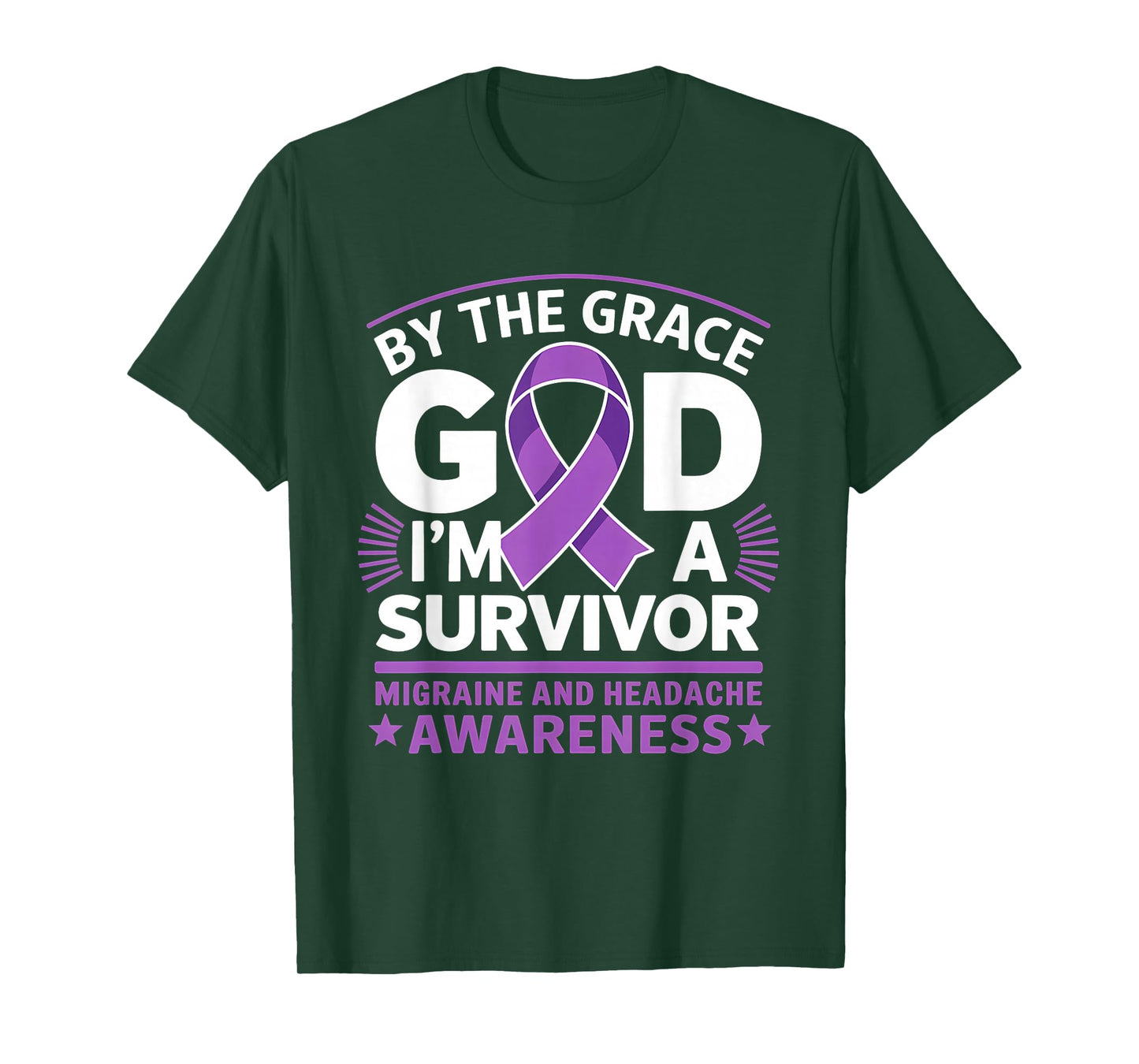 I'm A Survivor Purple Ribbon Migraine Headache Awareness T-Shirt